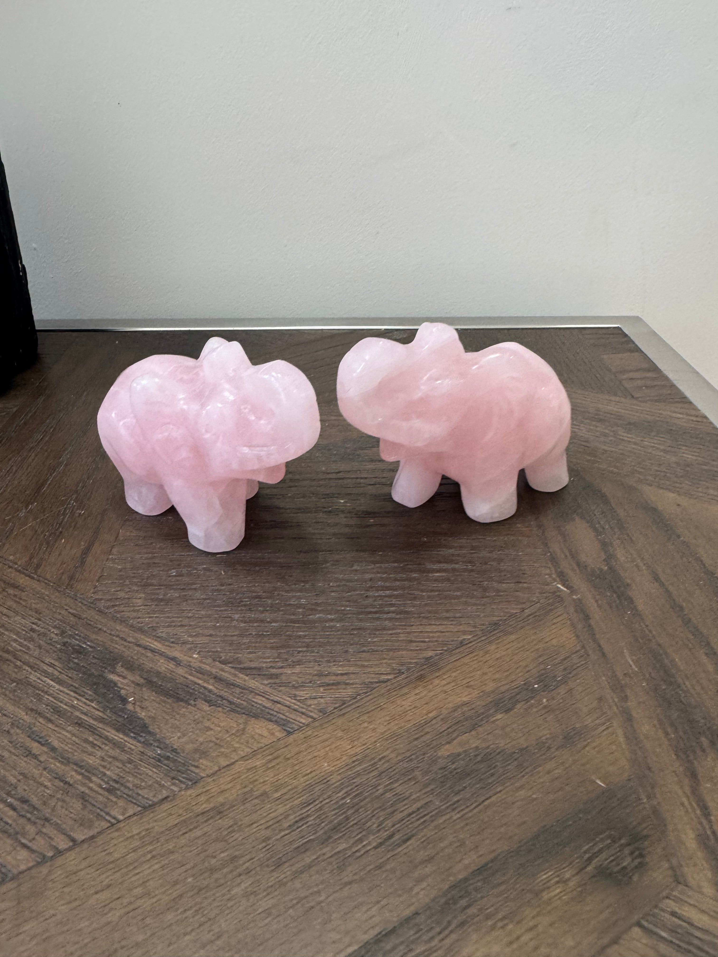 🐘 Rose Quartz Elephant – Love, Luck & Gentle Strength