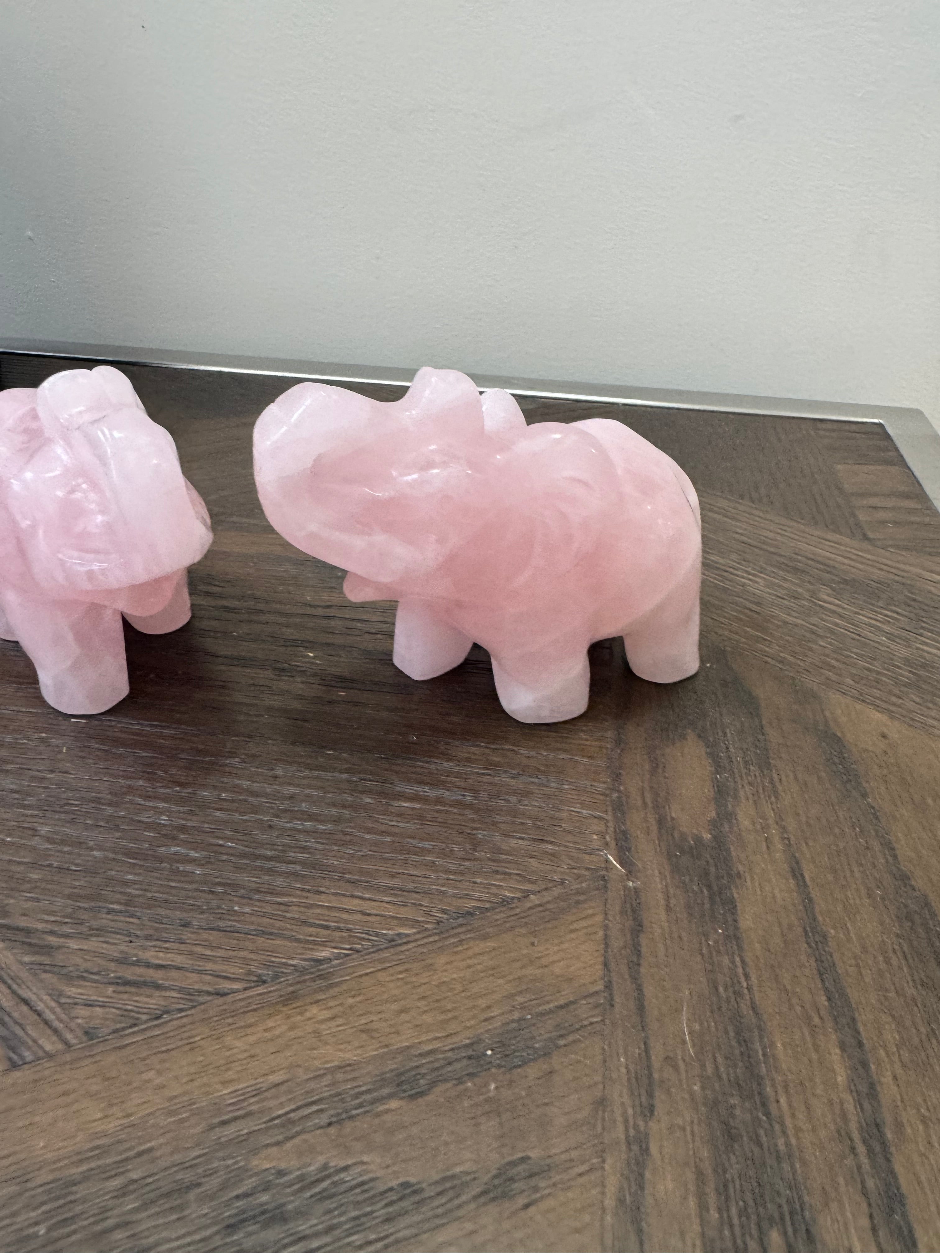 🐘 Rose Quartz Elephant – Love, Luck & Gentle Strength