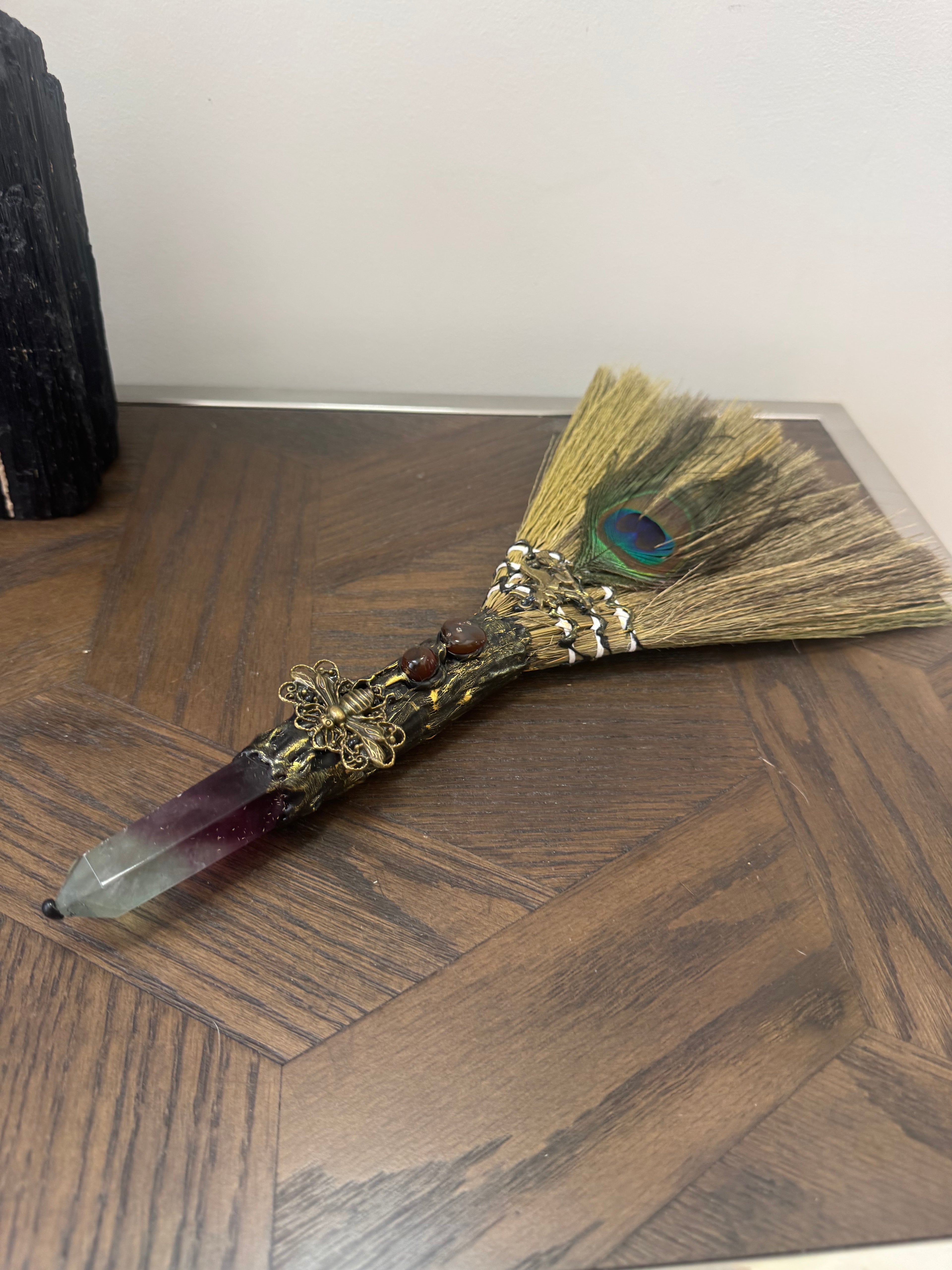 🌈 Rainbow Fluorite Ritual Besom – The Clarity & Alignment Broom