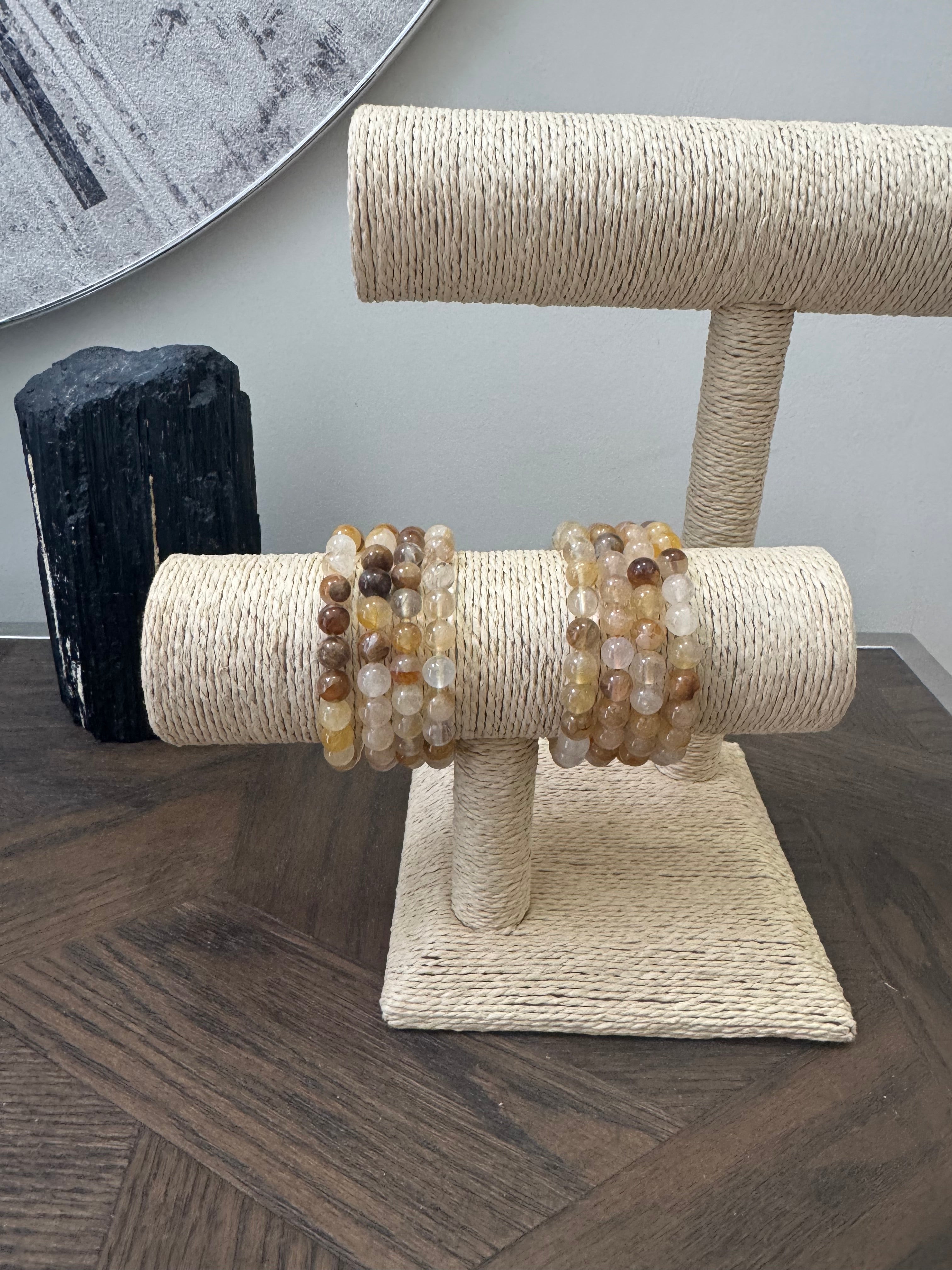 ✨ Golden Healer Quartz 8mm Crystal Bracelet – Healing, Alignment & Golden Light