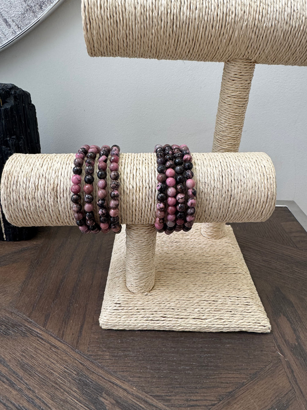 🌺 Rhodonite 6mm Crystal Bracelet – Self-Love, Compassion & Emotional Balance