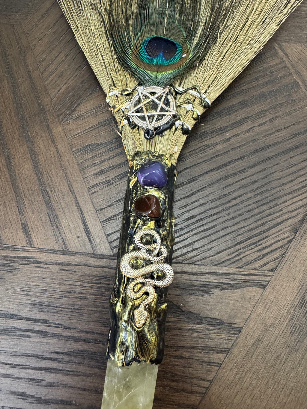 💛 Citrine Ritual Besom – The Abundance Broom