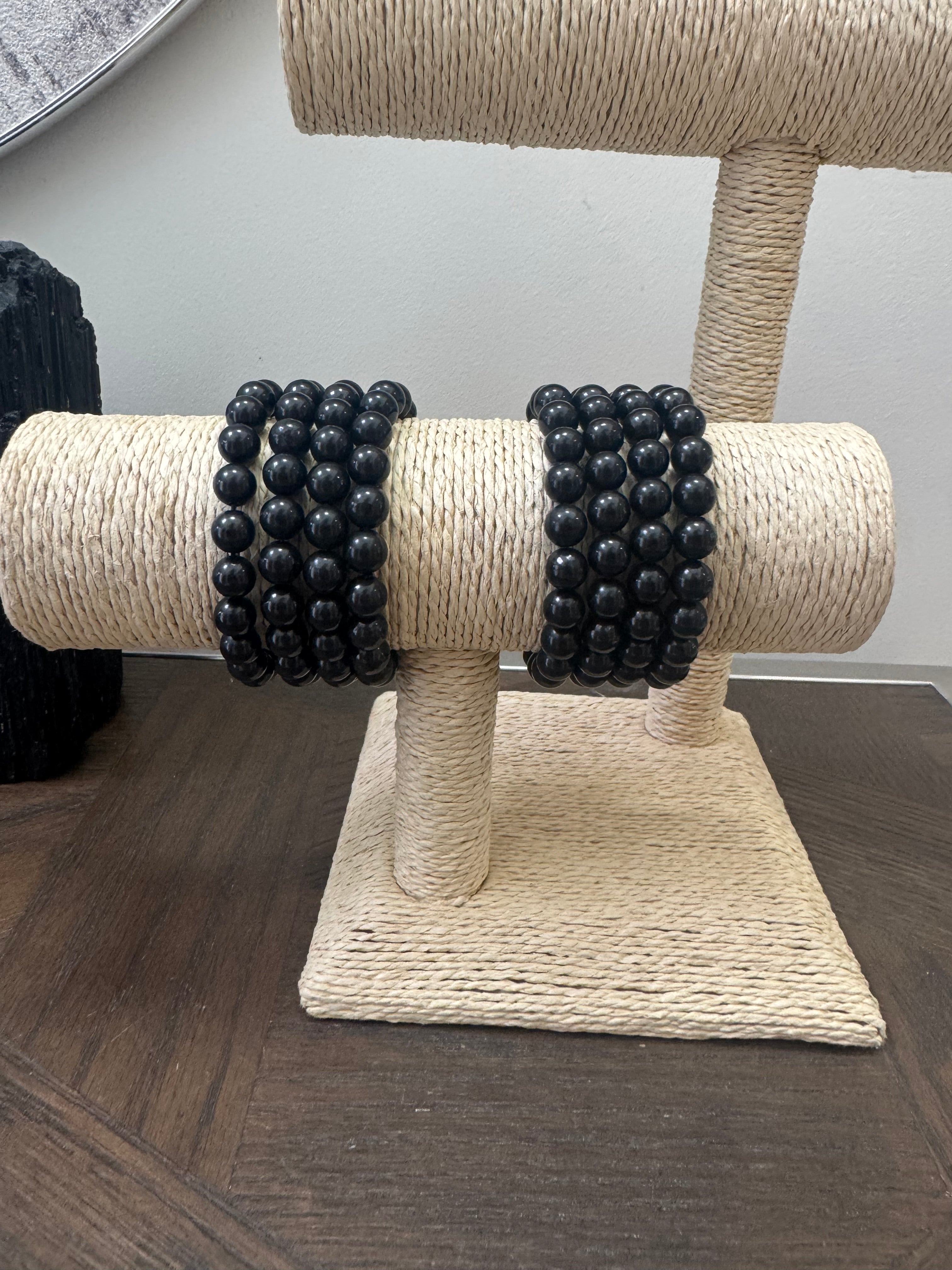🖤 Shungite 8mm Crystal Bracelet – Protection, Grounding & Purification