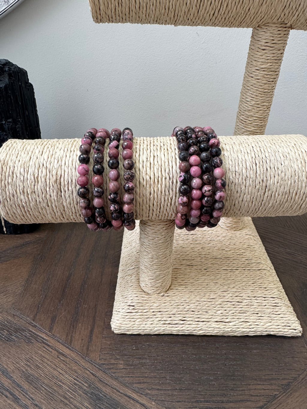 🌺 Rhodonite 6mm Crystal Bracelet – Self-Love, Compassion & Emotional Balance