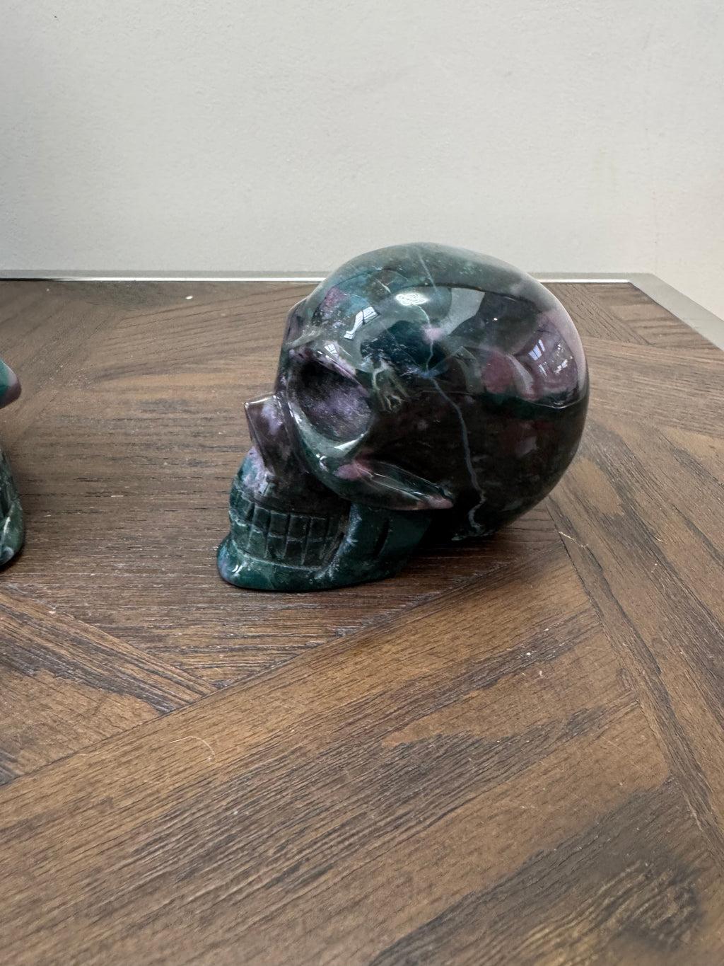 🌊 Ocean Jasper Skull – Renewal, Positivity & Emotional Balance