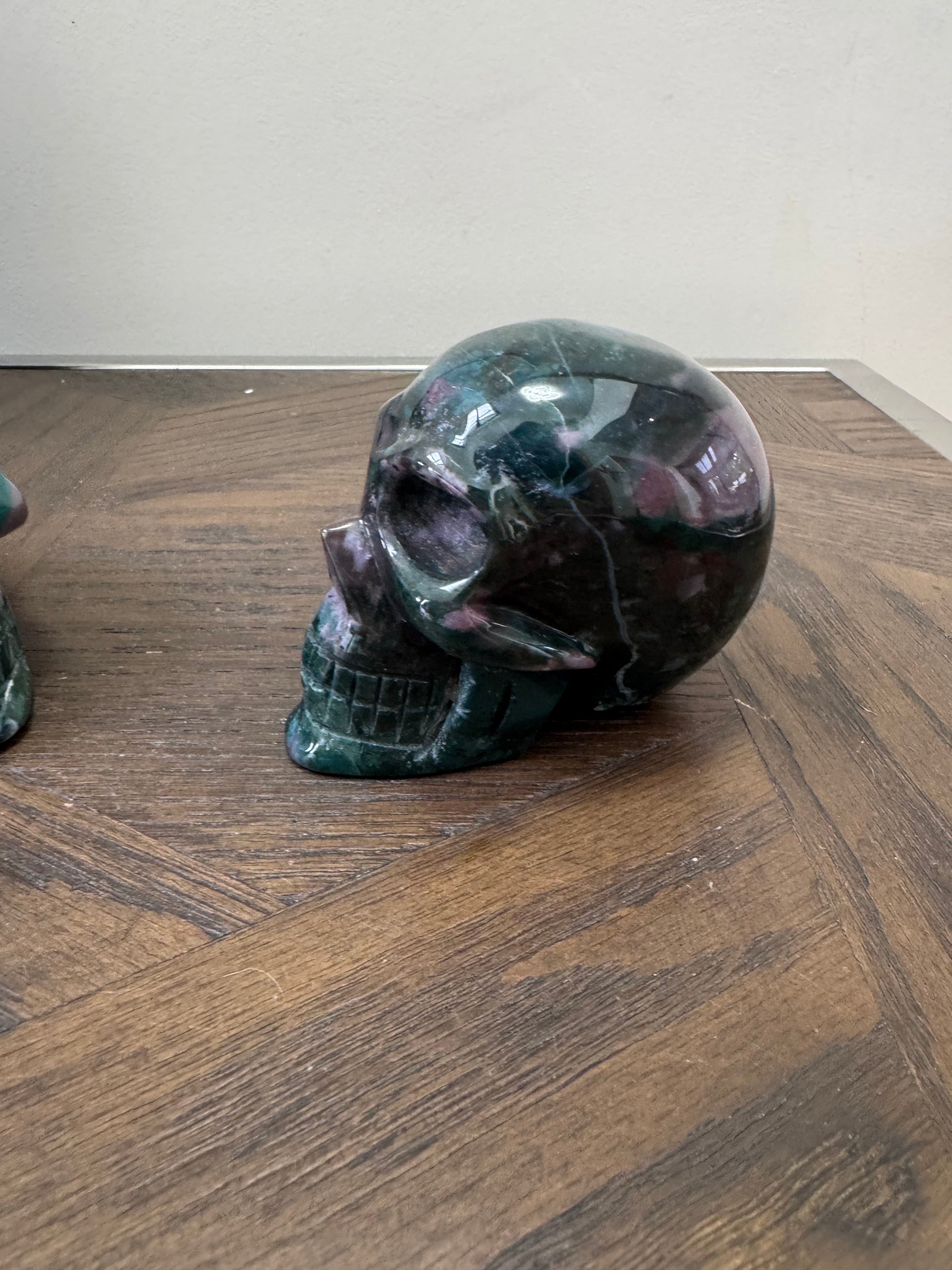 🌊 Ocean Jasper Skull – Renewal, Positivity & Emotional Balance