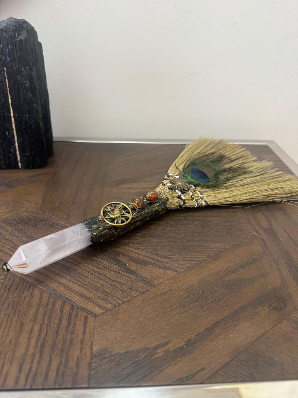 🌸 Rose Quartz Ritual Besom – The Love & Harmony Broom