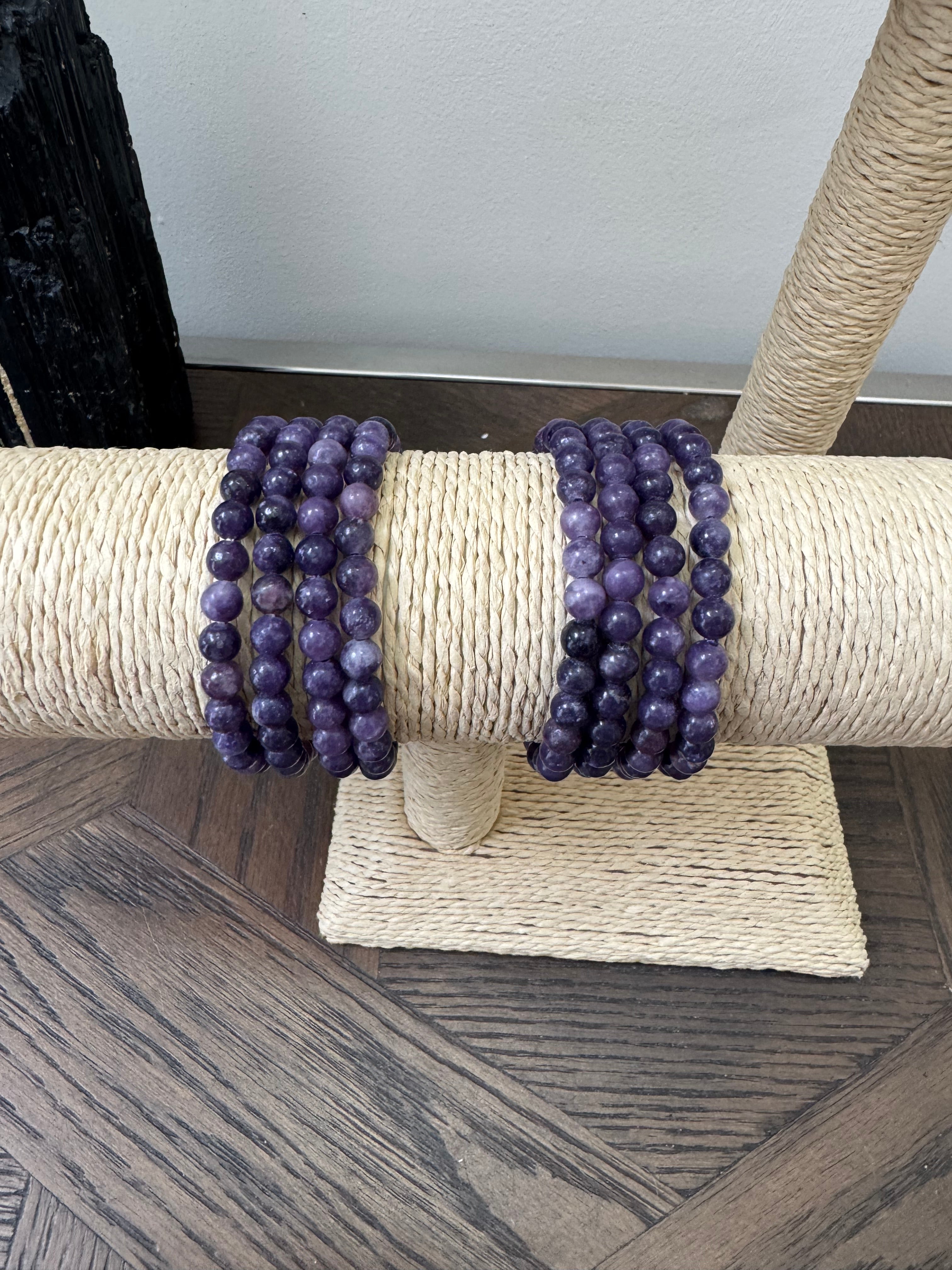 💜 Lepidolite 6mm Crystal Bracelet – Calm, Balance & New Beginnings