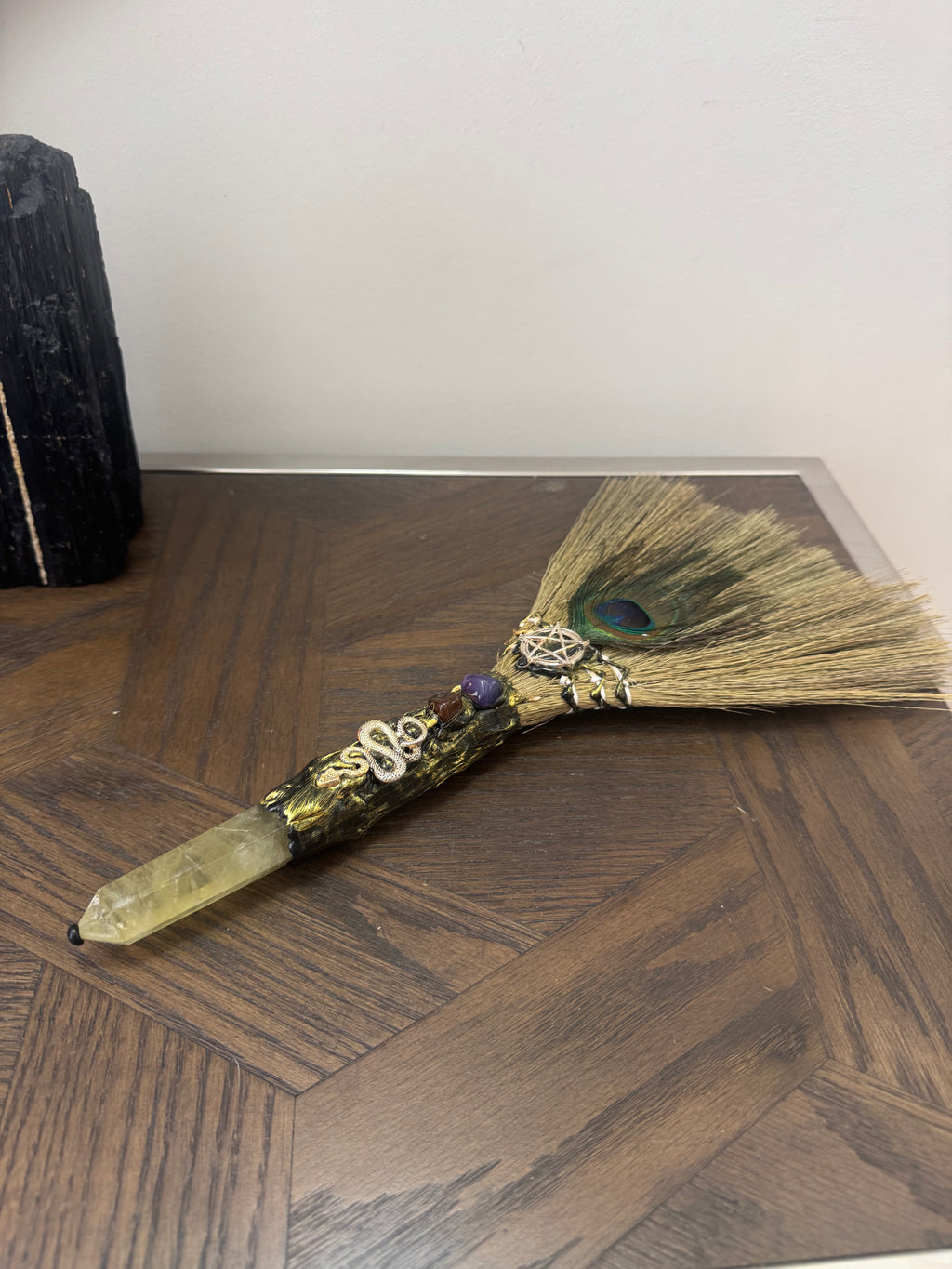 💛 Citrine Ritual Besom – The Abundance Broom