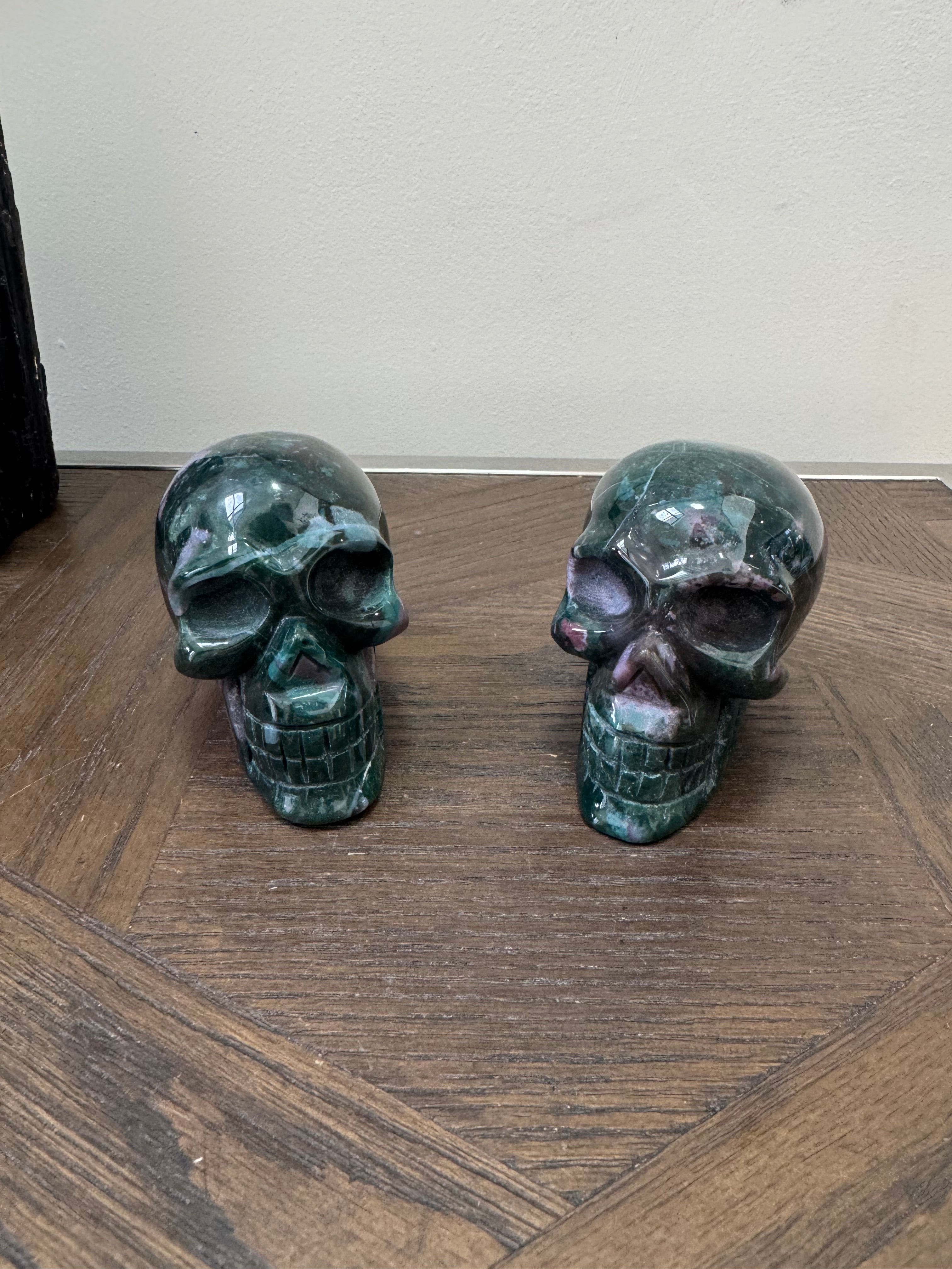 🌊 Ocean Jasper Skull – Renewal, Positivity & Emotional Balance