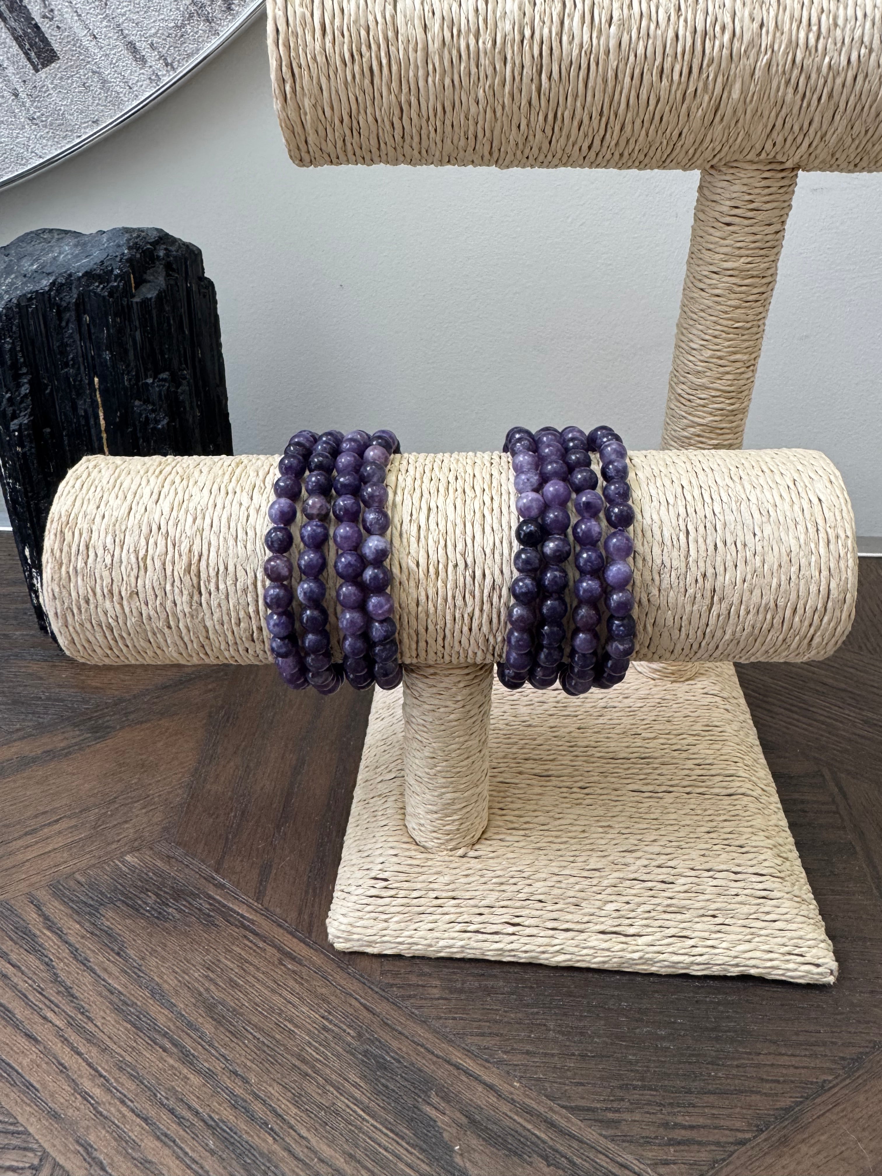 💜 Lepidolite 6mm Crystal Bracelet – Calm, Balance & New Beginnings