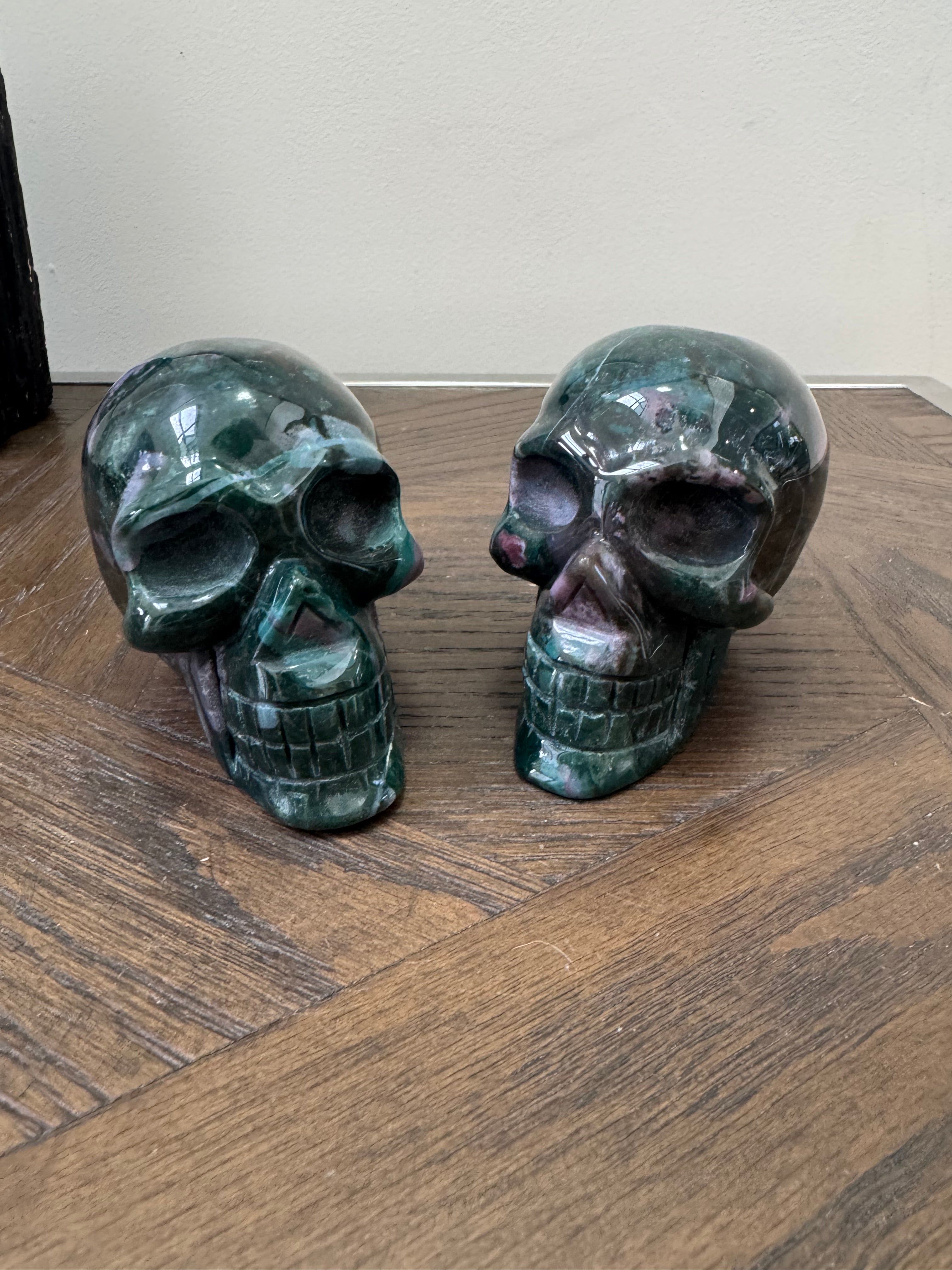 🌊 Ocean Jasper Skull – Renewal, Positivity & Emotional Balance
