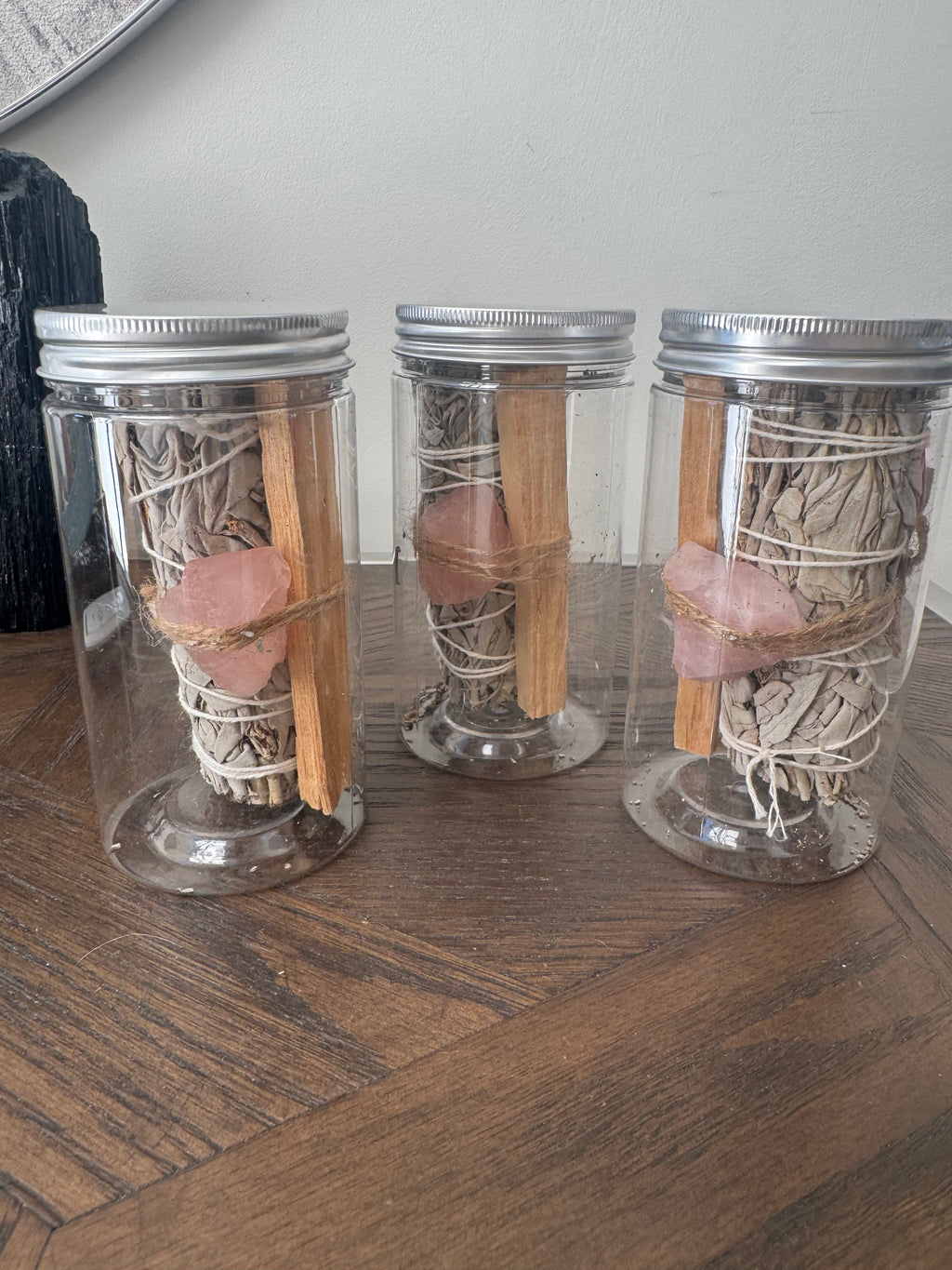 🩷🌿 Rose Quartz, White Sage & Palo Santo Cleansing Ritual Jar ✨