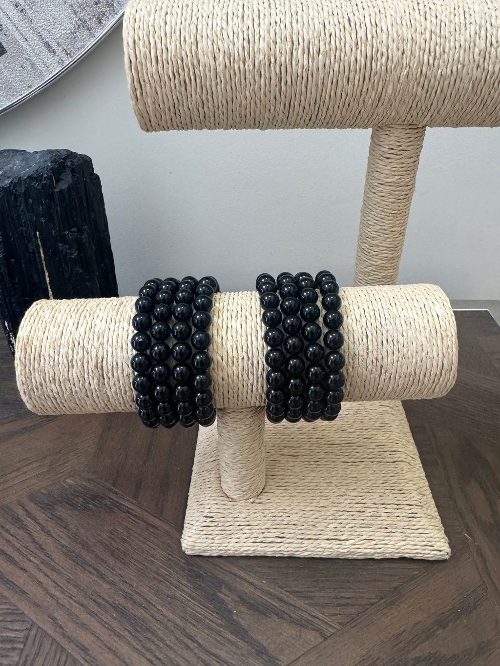 🖤 Black Tourmaline 8mm Crystal Bracelet – Protection & Grounding