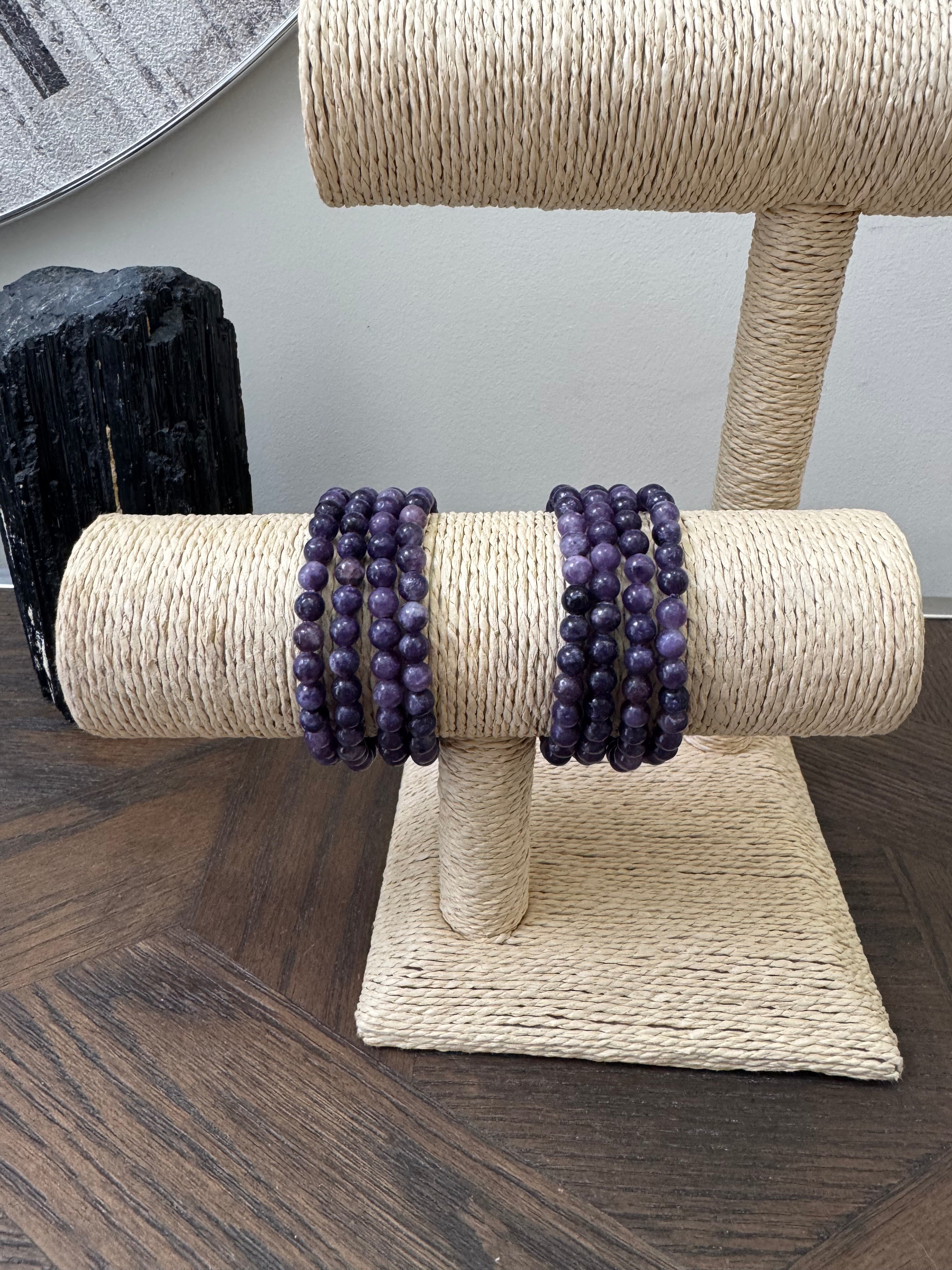 💜 Lepidolite 6mm Crystal Bracelet – Calm, Balance & New Beginnings