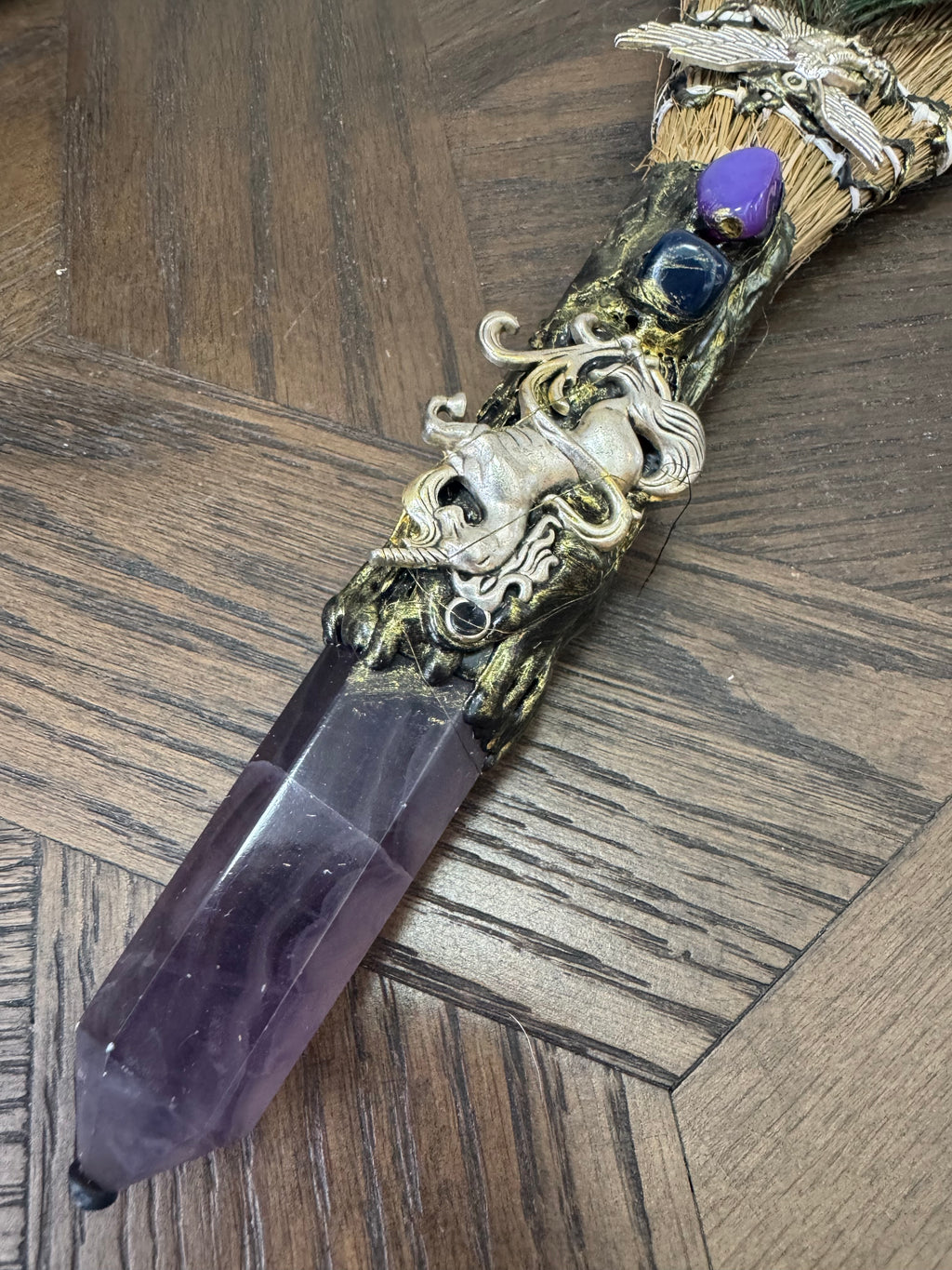🔮 Amethyst Ritual Besom – Witch’s Broom
