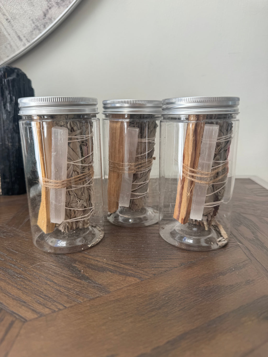 🤍🌿 Selenite, White Sage & Palo Santo Cleansing Ritual Jar ✨