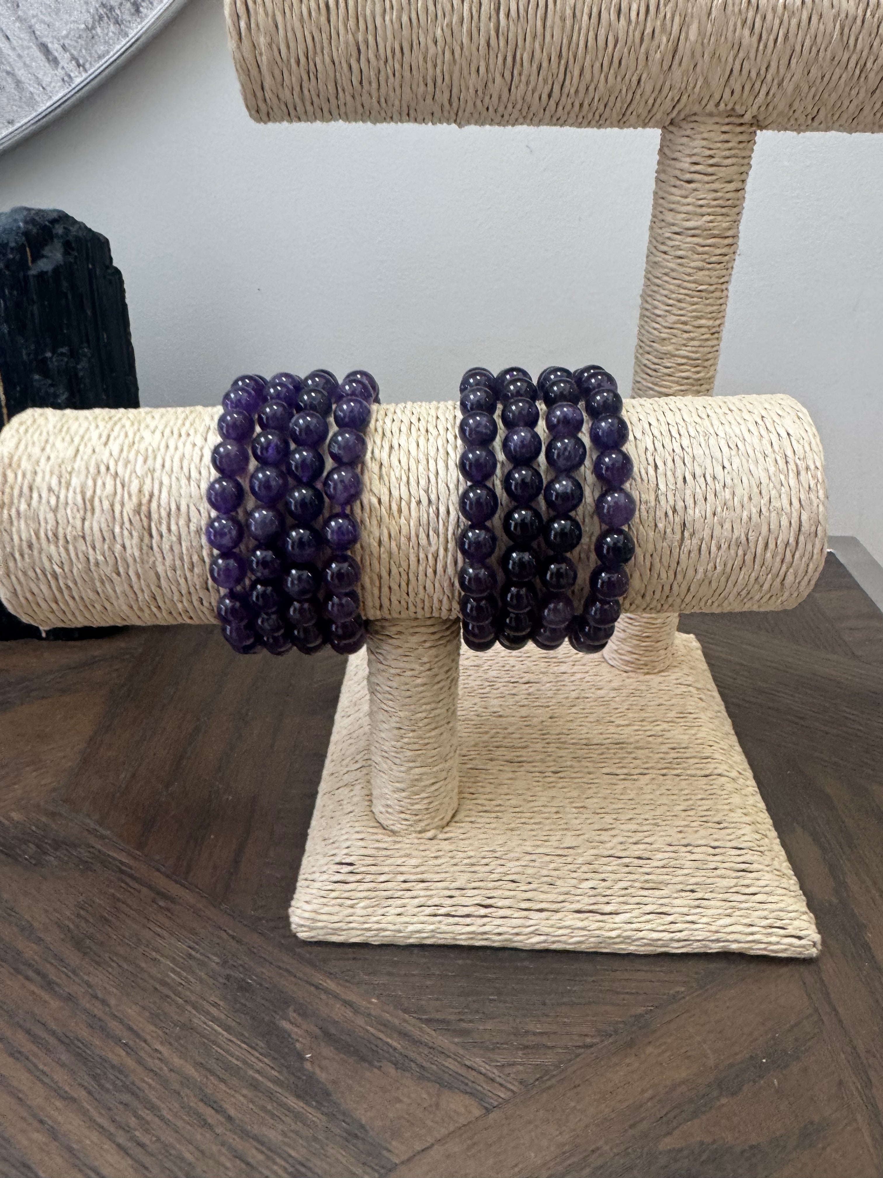 💜 Amethyst 8mm Crystal Bracelet – Calm, Intuition & Spiritual Protection