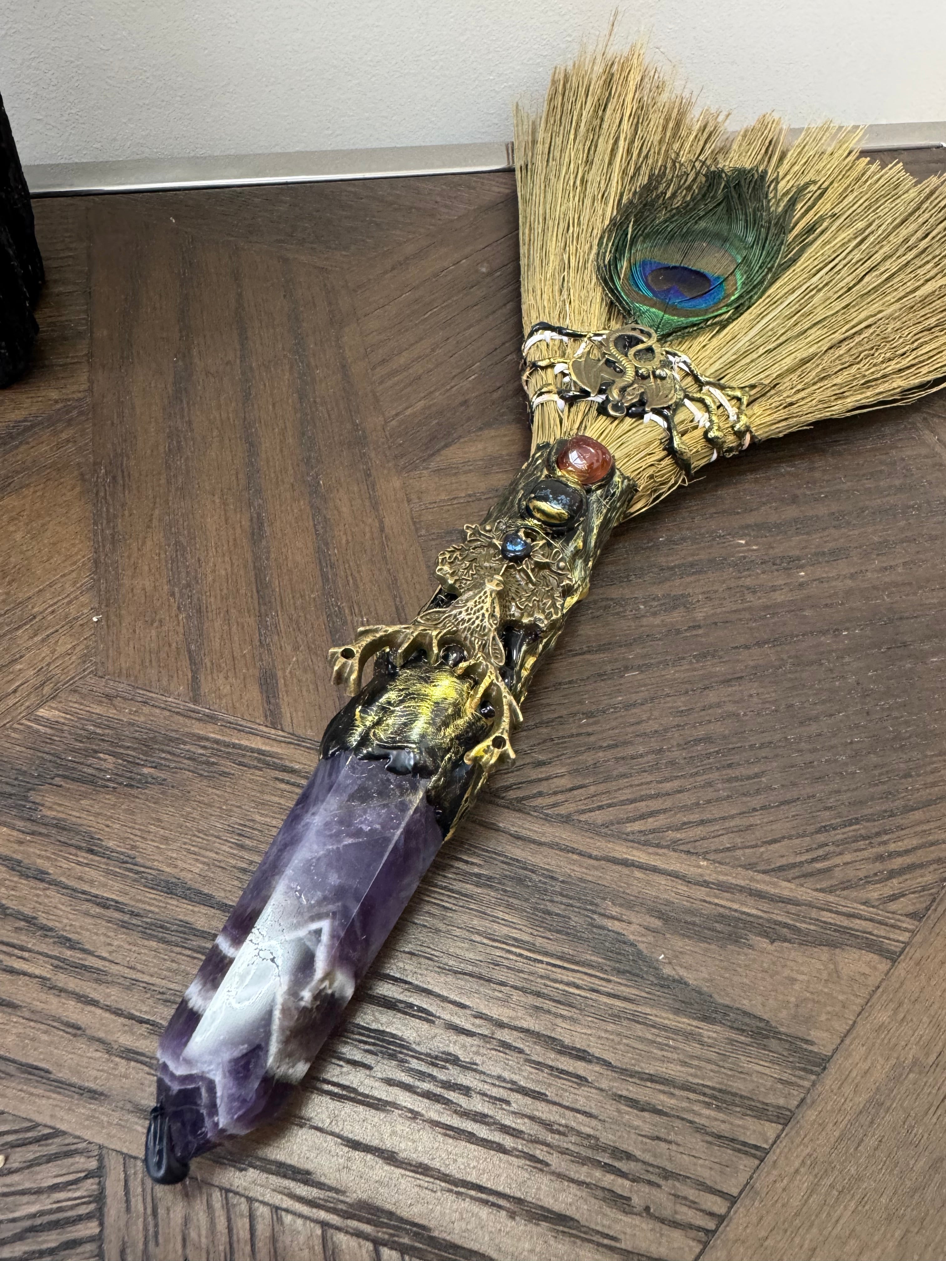 💜 Amethyst Ritual Besom – The Intuition & Protection Broom