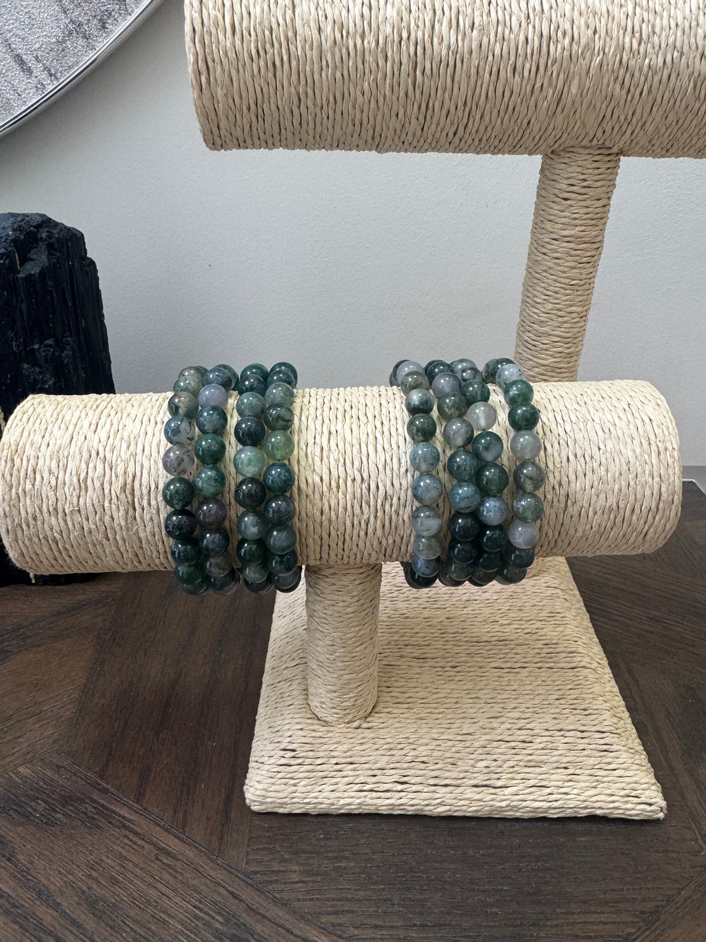 🌿 Green Moss Agate 8mm Crystal Bracelet – Growth, Abundance & New Beginnings