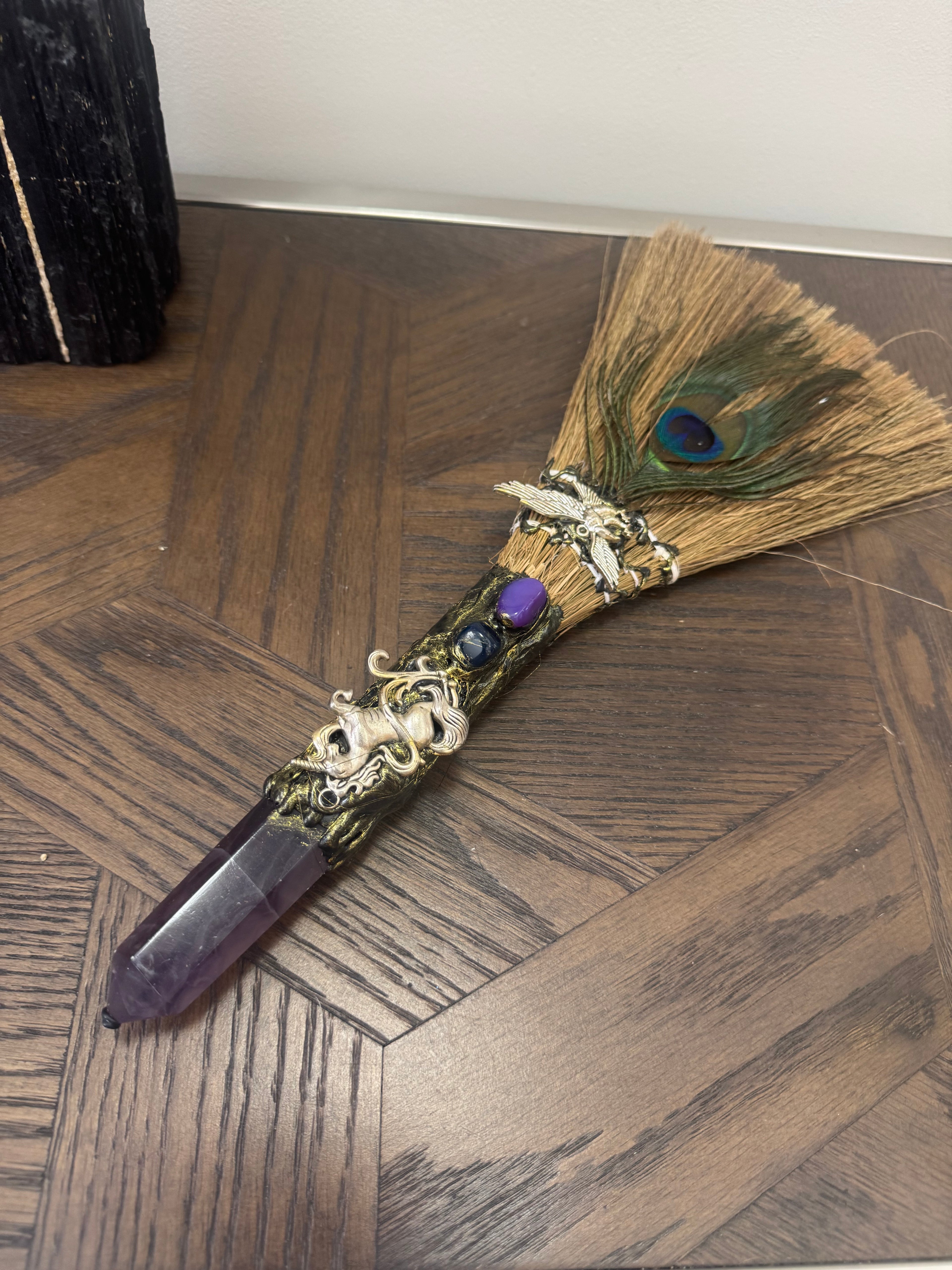 🔮 Amethyst Ritual Besom – Witch’s Broom