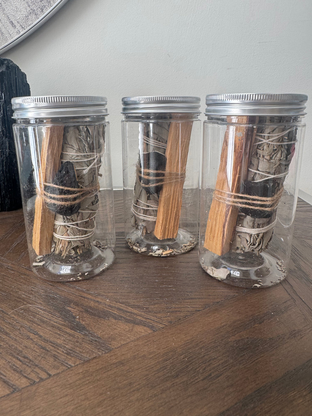 🖤🌿 Black Tourmaline, White Sage & Palo Santo Cleansing Ritual Jar ✨