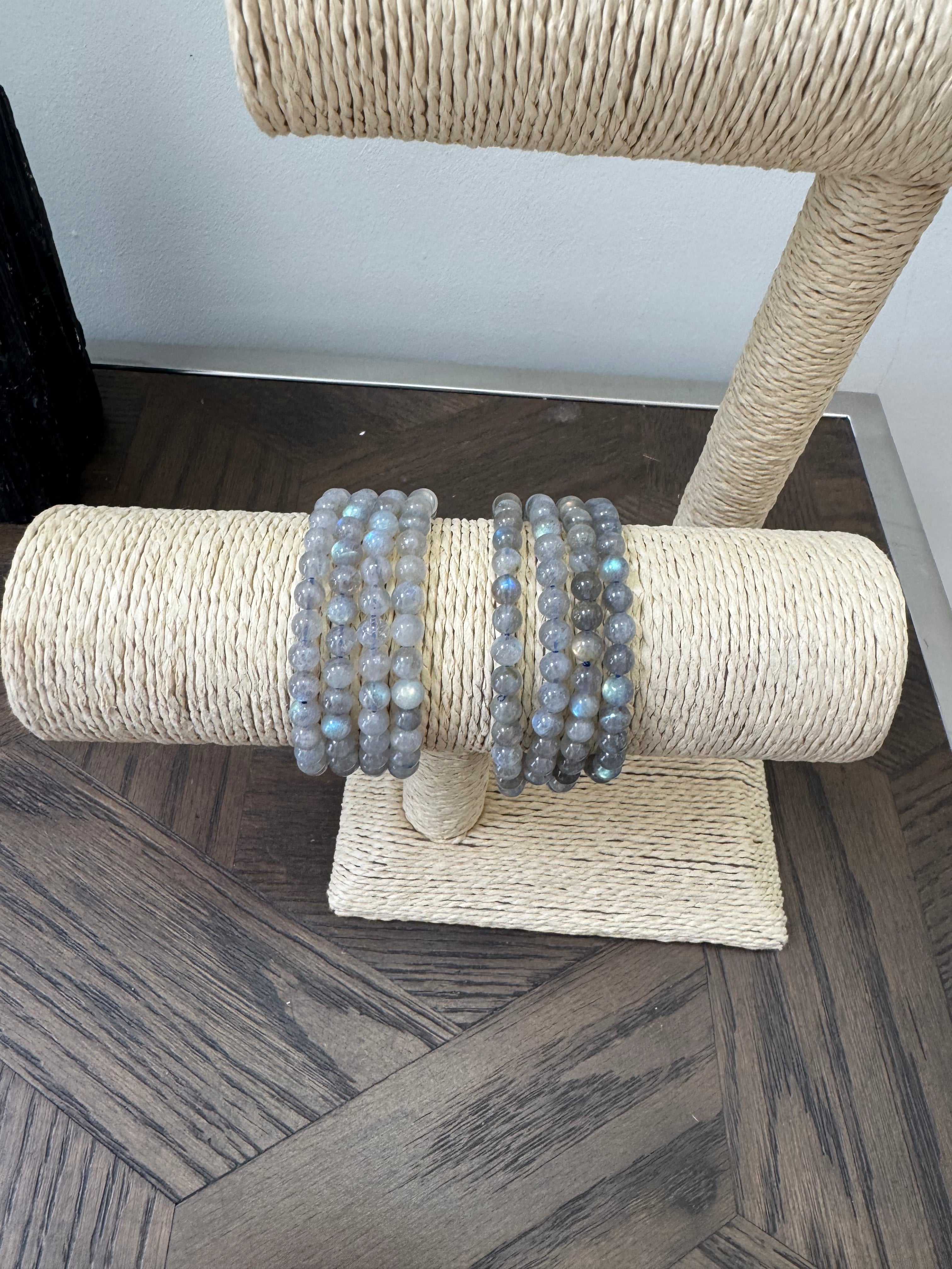 🌙 Labradorite 6mm Crystal Bracelet – Protection, Intuition & Transformation