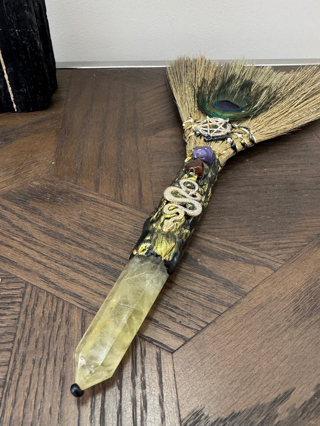 💛 Citrine Ritual Besom – The Abundance Broom