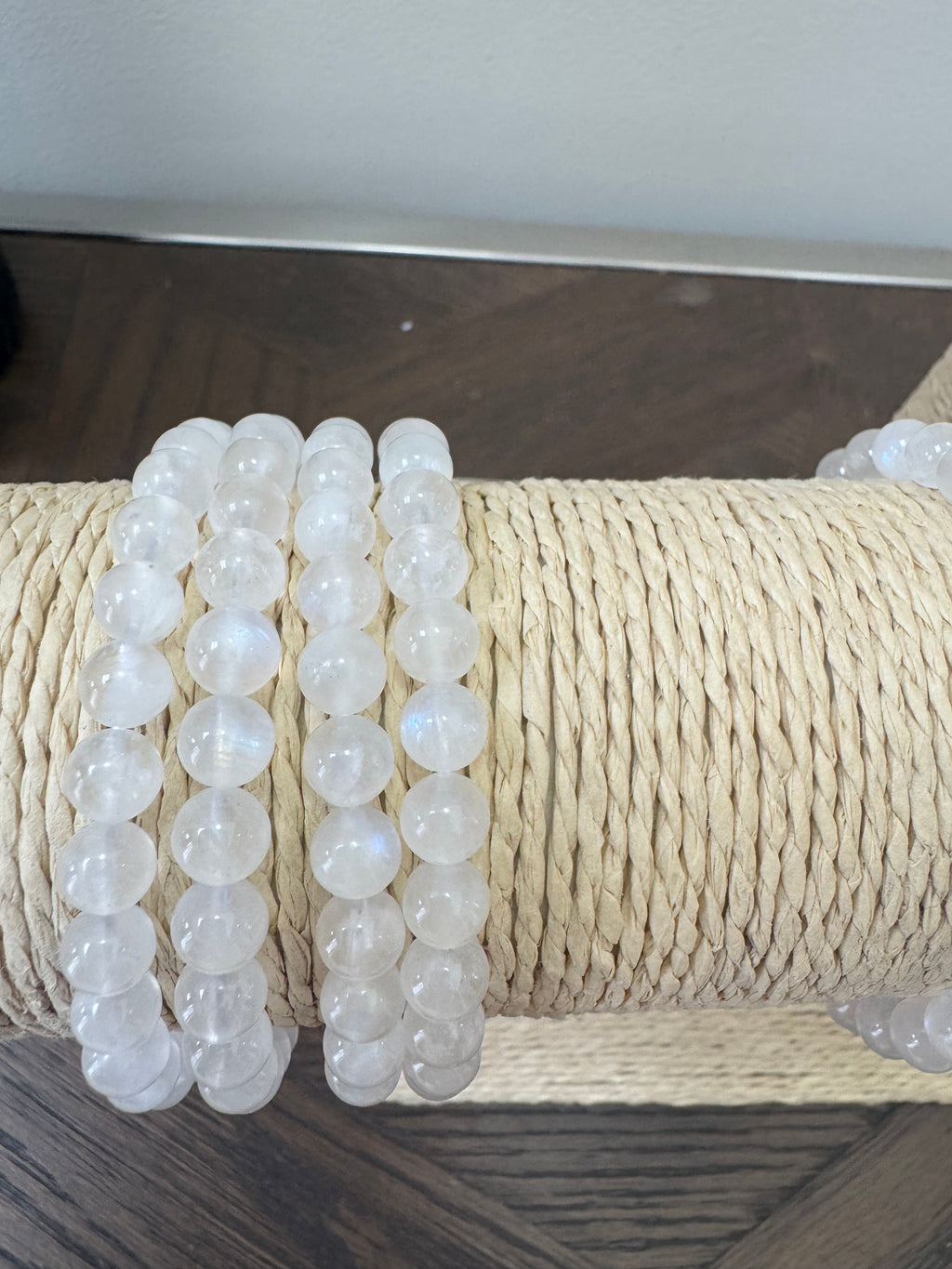 🌙 Moonstone with Blue Flash 6mm Crystal Bracelet – Intuition, New Beginnings & Divine Feminine Energy