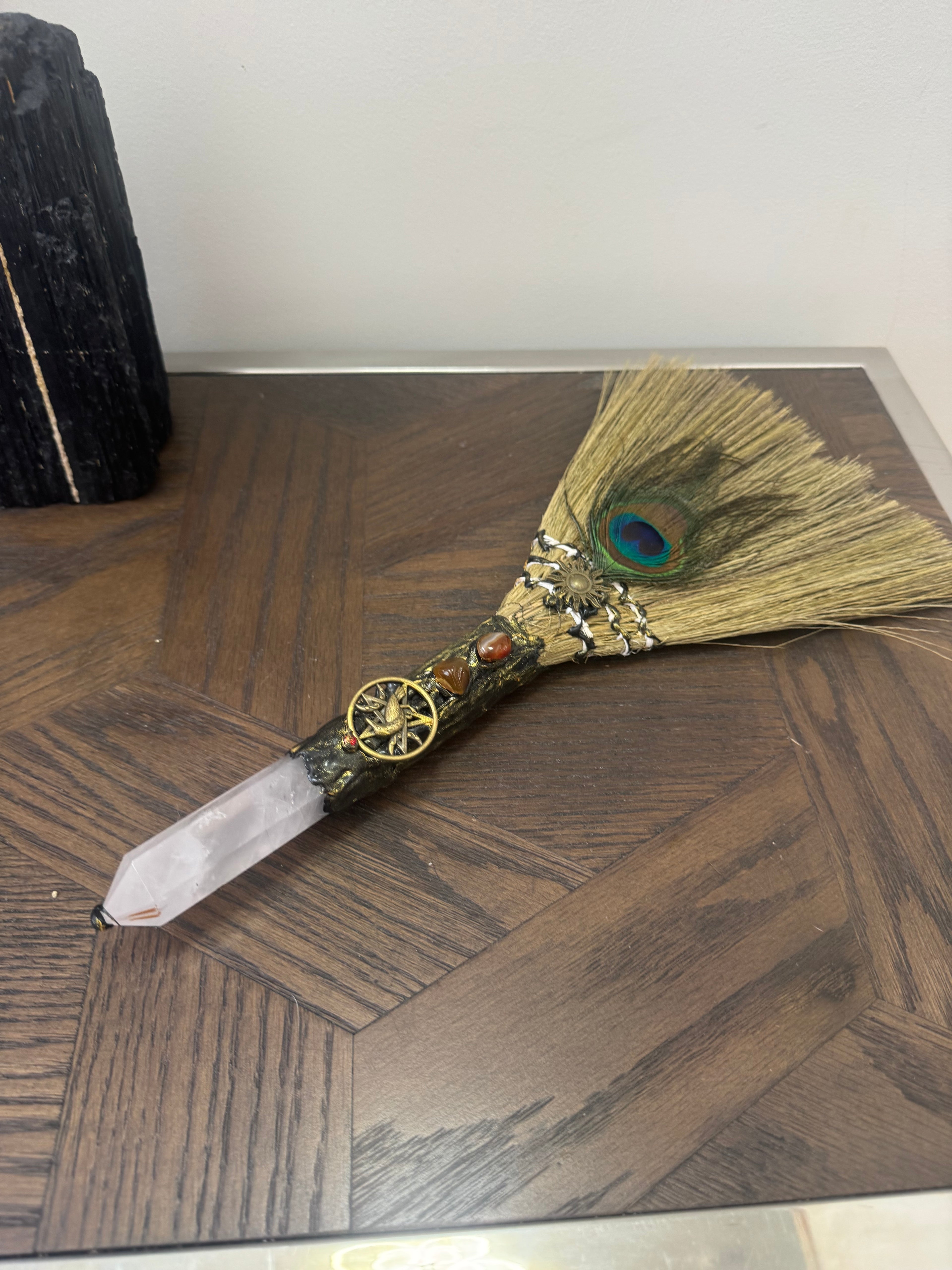 🌸 Rose Quartz Ritual Besom – The Love & Harmony Broom