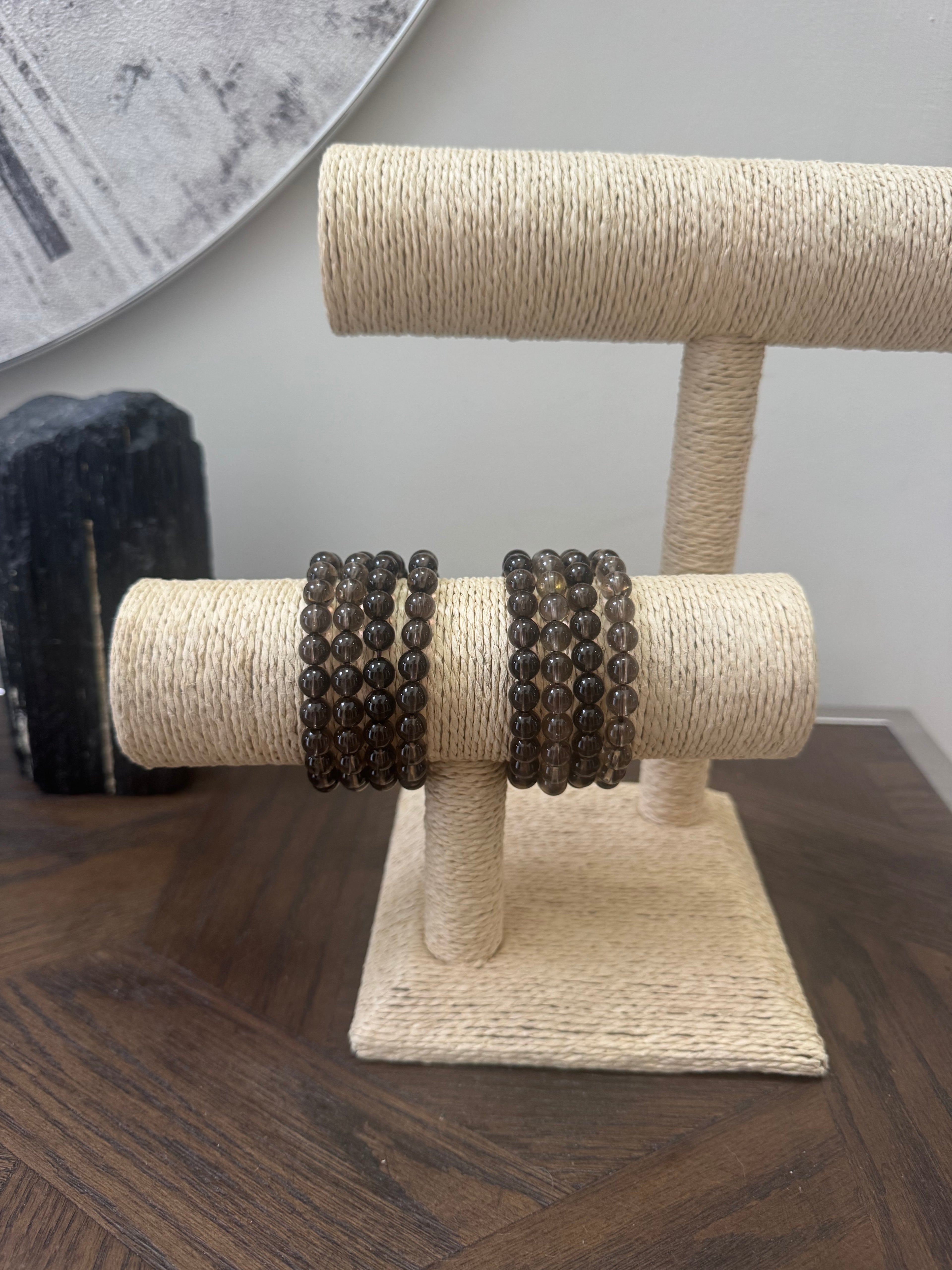 🤎 Smoky Quartz 8mm Crystal Bracelet – Grounding, Protection & Release