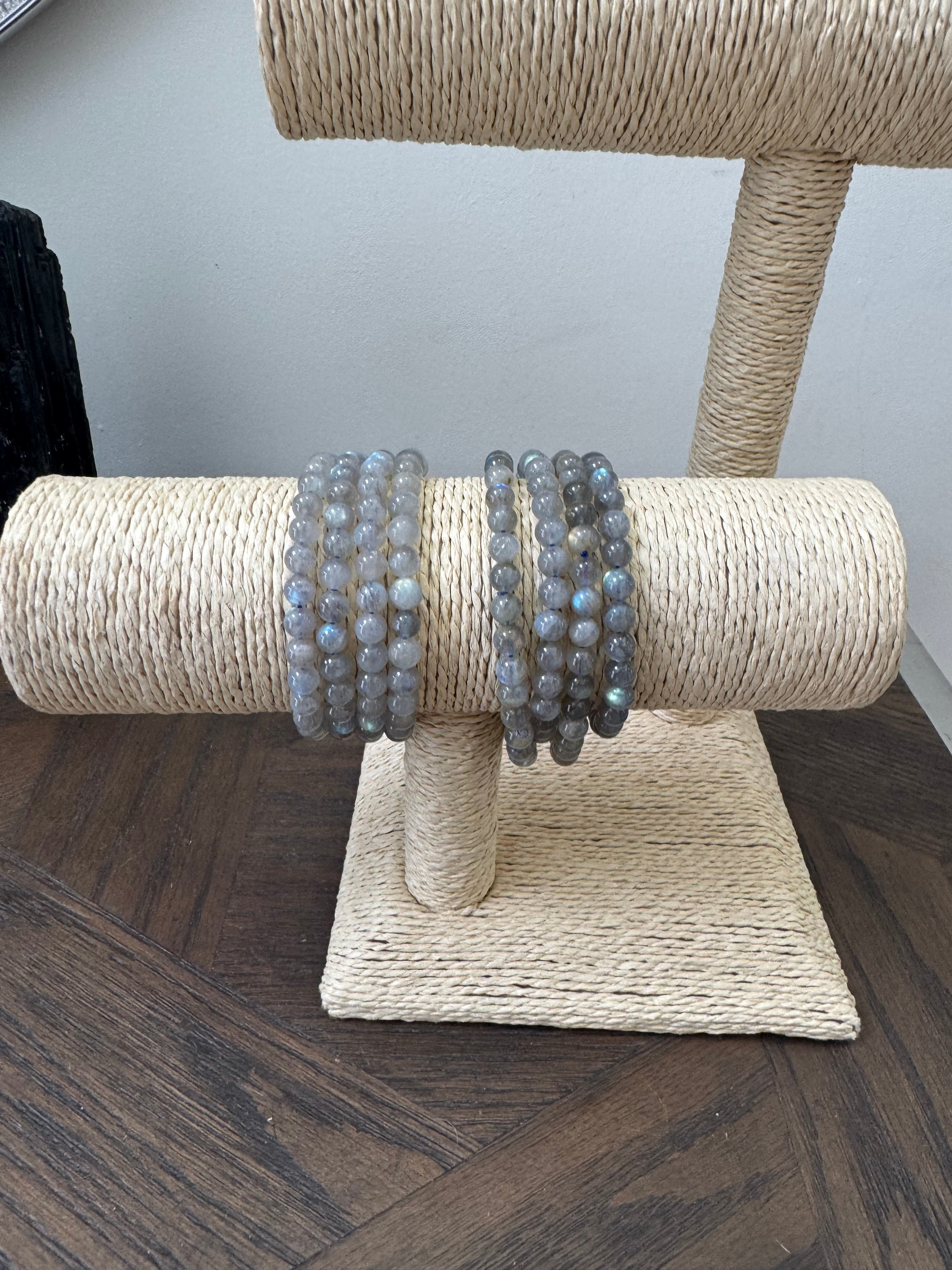 🌙 Labradorite 6mm Crystal Bracelet – Protection, Intuition & Transformation