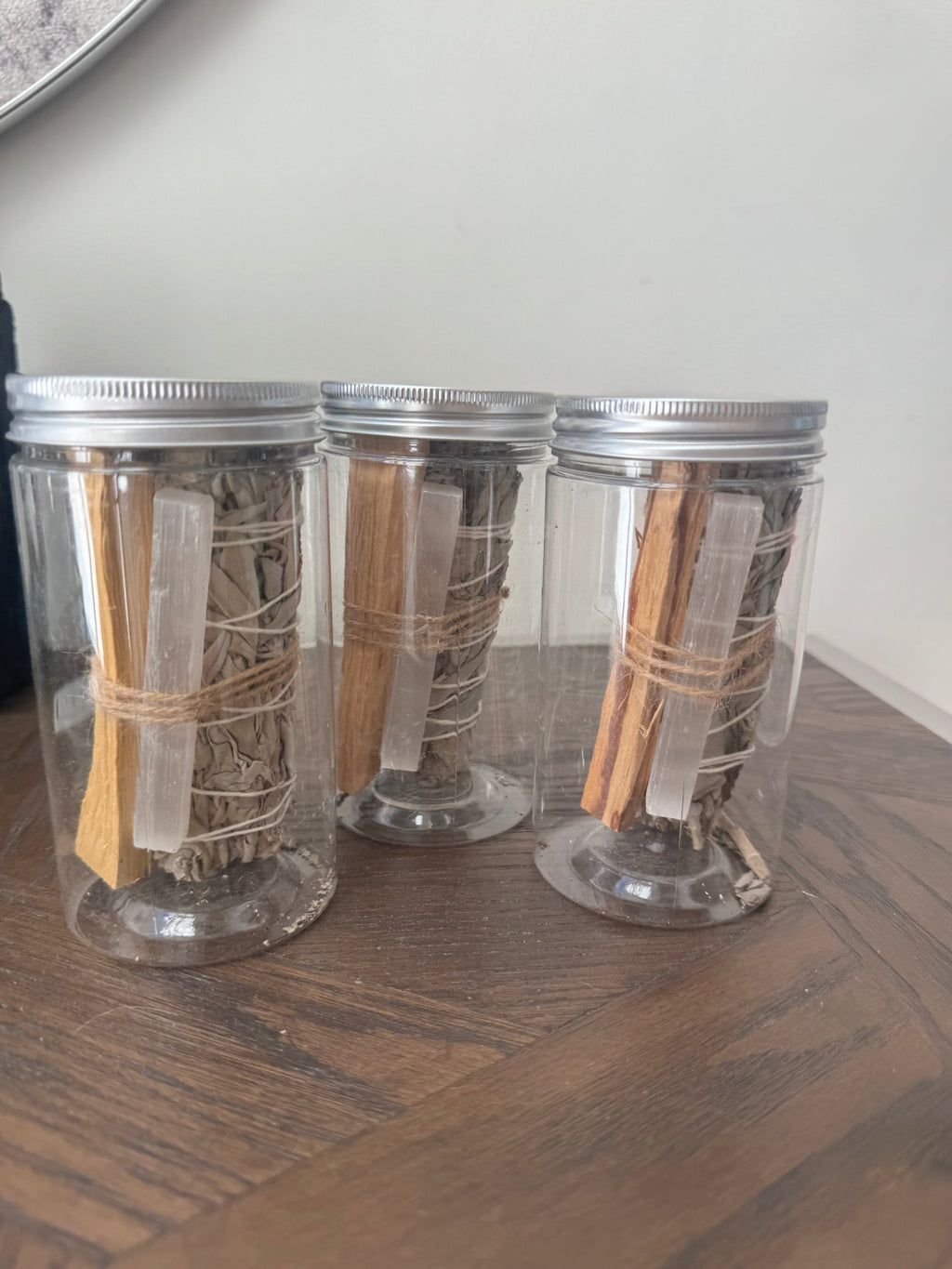 🤍🌿 Selenite, White Sage & Palo Santo Cleansing Ritual Jar ✨