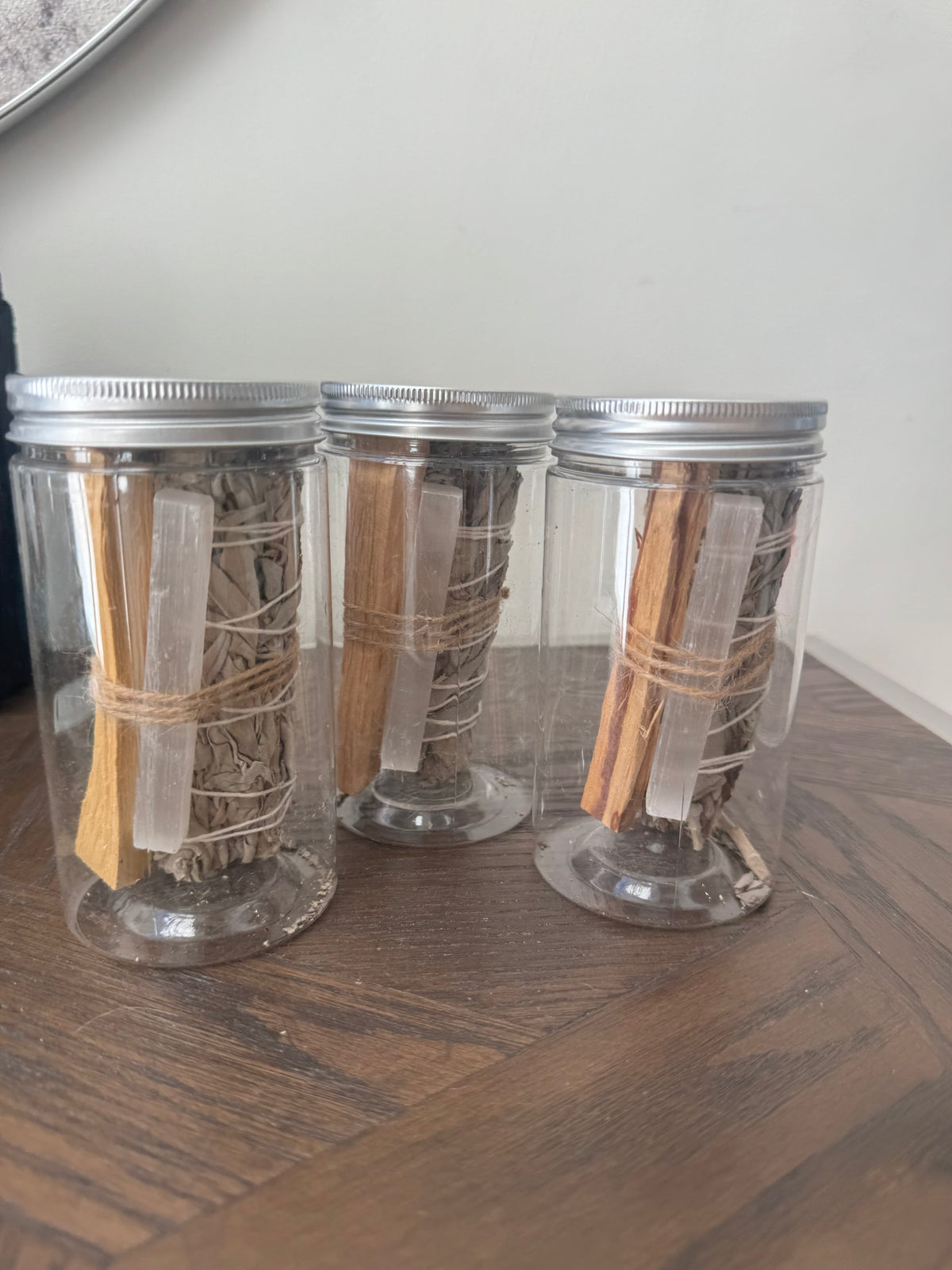 🤍🌿 Selenite, White Sage & Palo Santo Cleansing Ritual Jar ✨