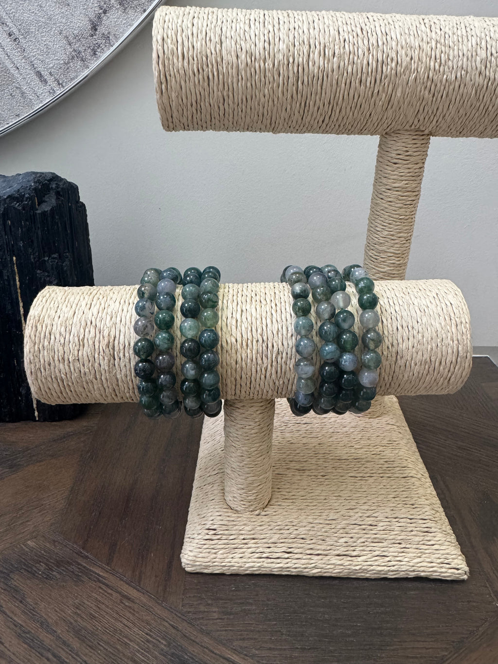 🌿 Green Moss Agate 8mm Crystal Bracelet – Growth, Abundance & New Beginnings