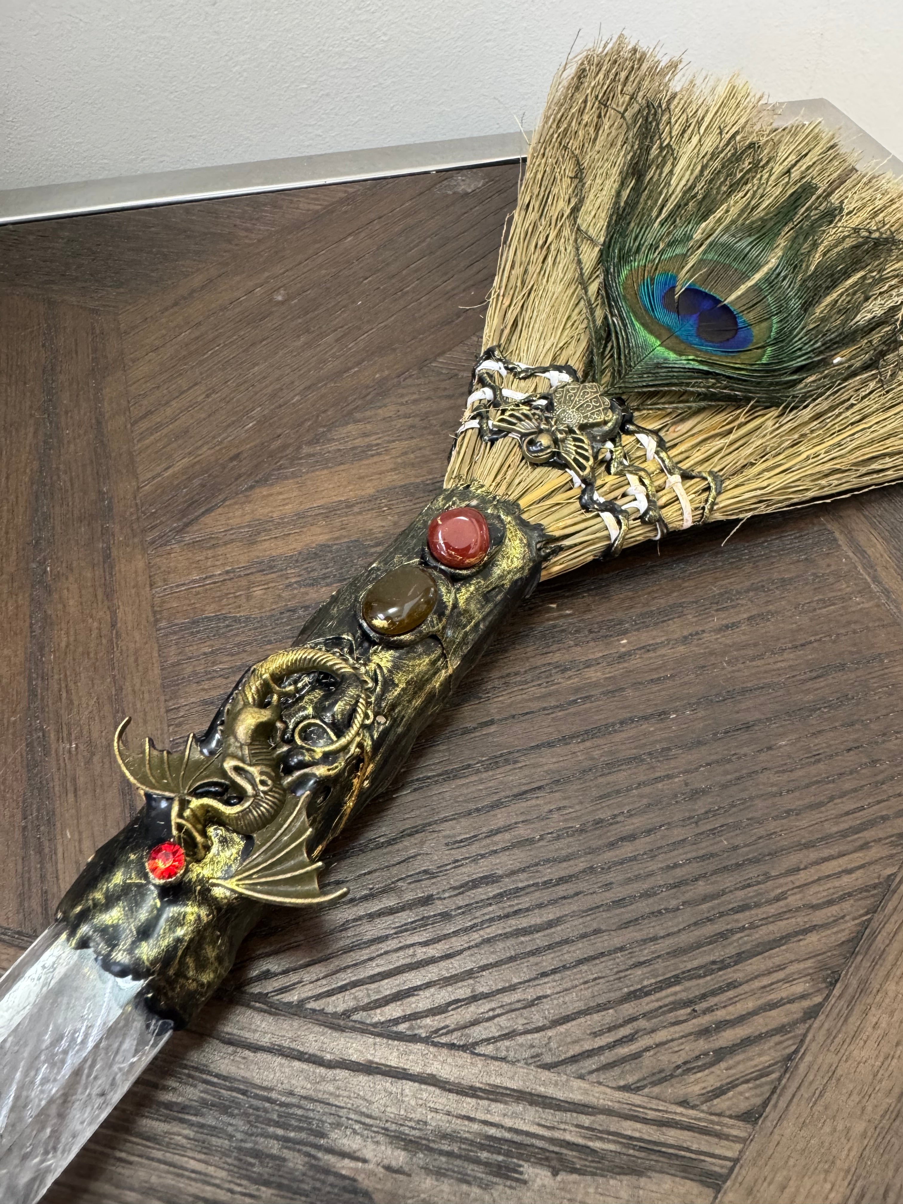 🤍 Clear Quartz Ritual Besom – The Amplification Broom