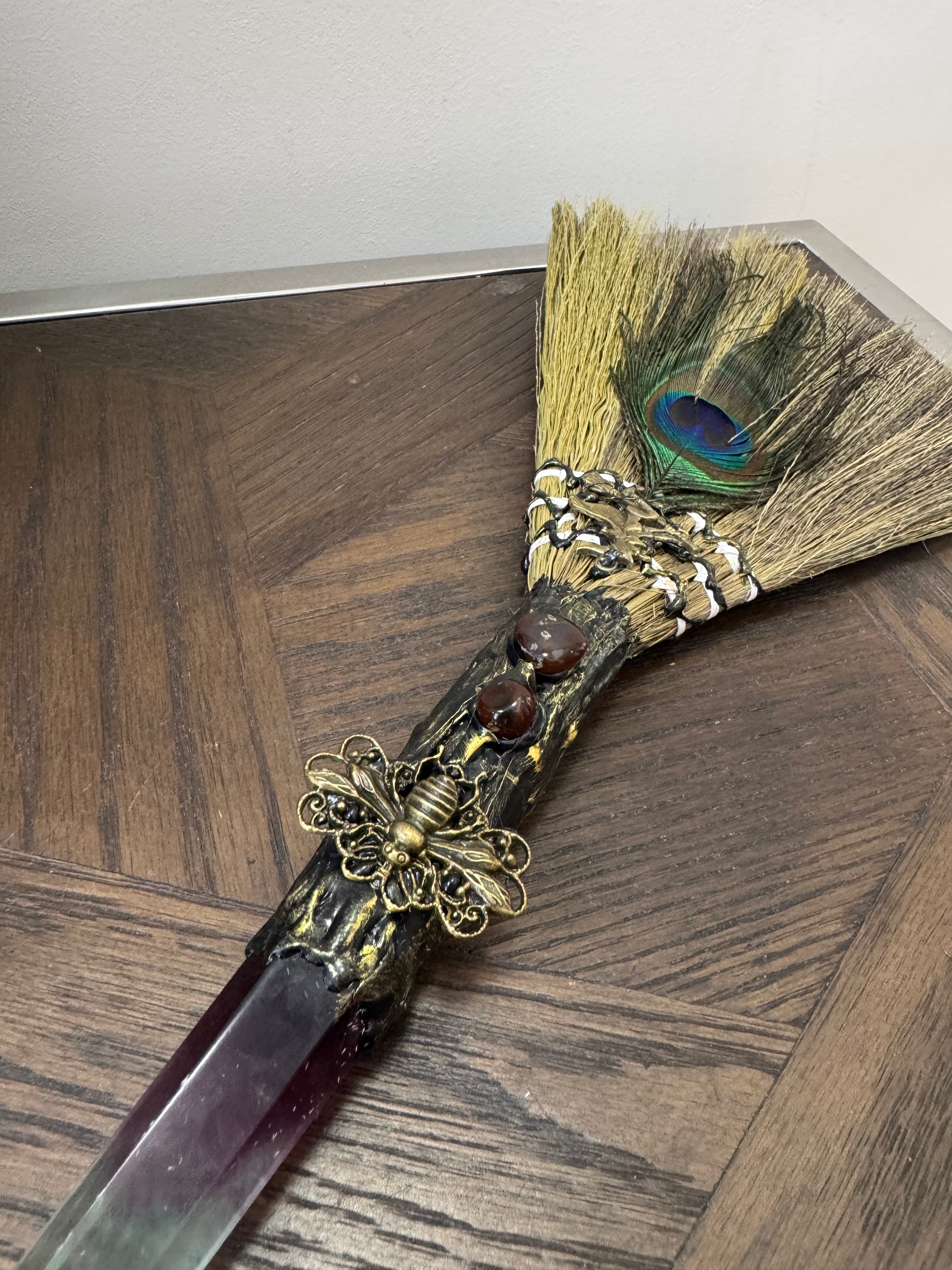 🌈 Rainbow Fluorite Ritual Besom – The Clarity & Alignment Broom
