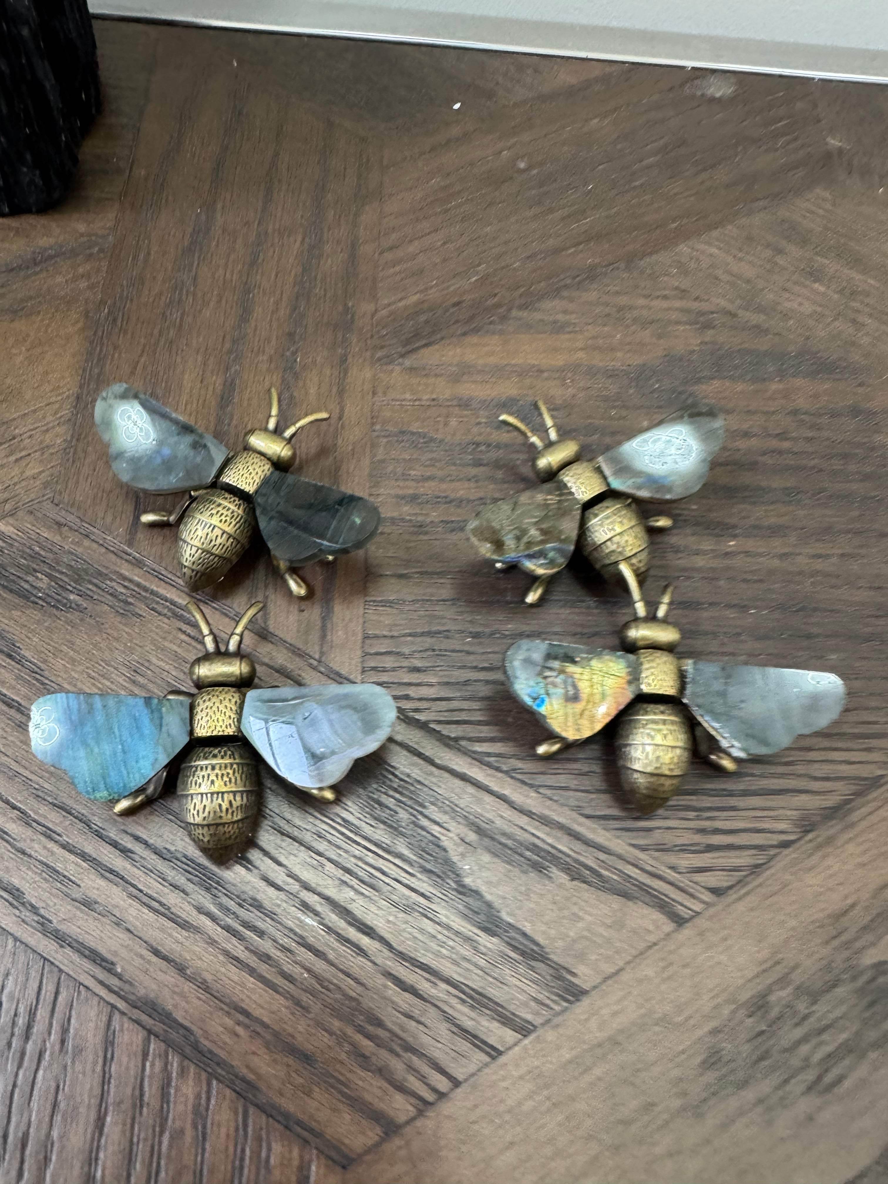 🐝 Labradorite Crystal Bee – Transformation, Protection & Magic