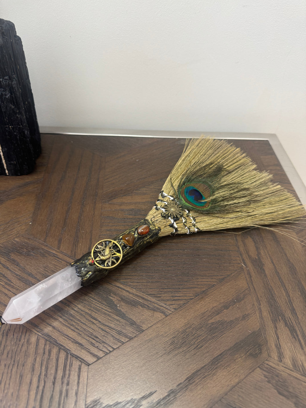 🌸 Rose Quartz Ritual Besom – The Love & Harmony Broom