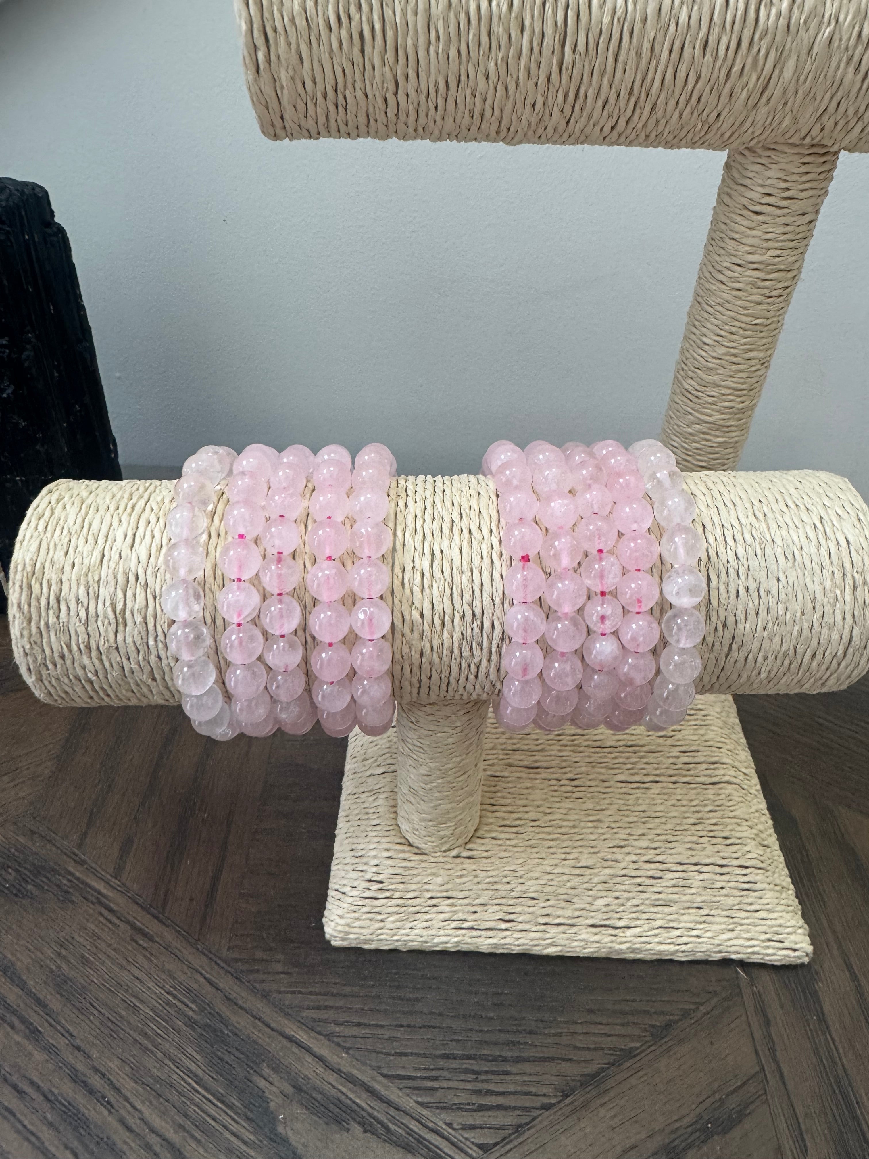 🌸 Rose Quartz Crystal Bracelet – Love & Heart Harmony 8mm