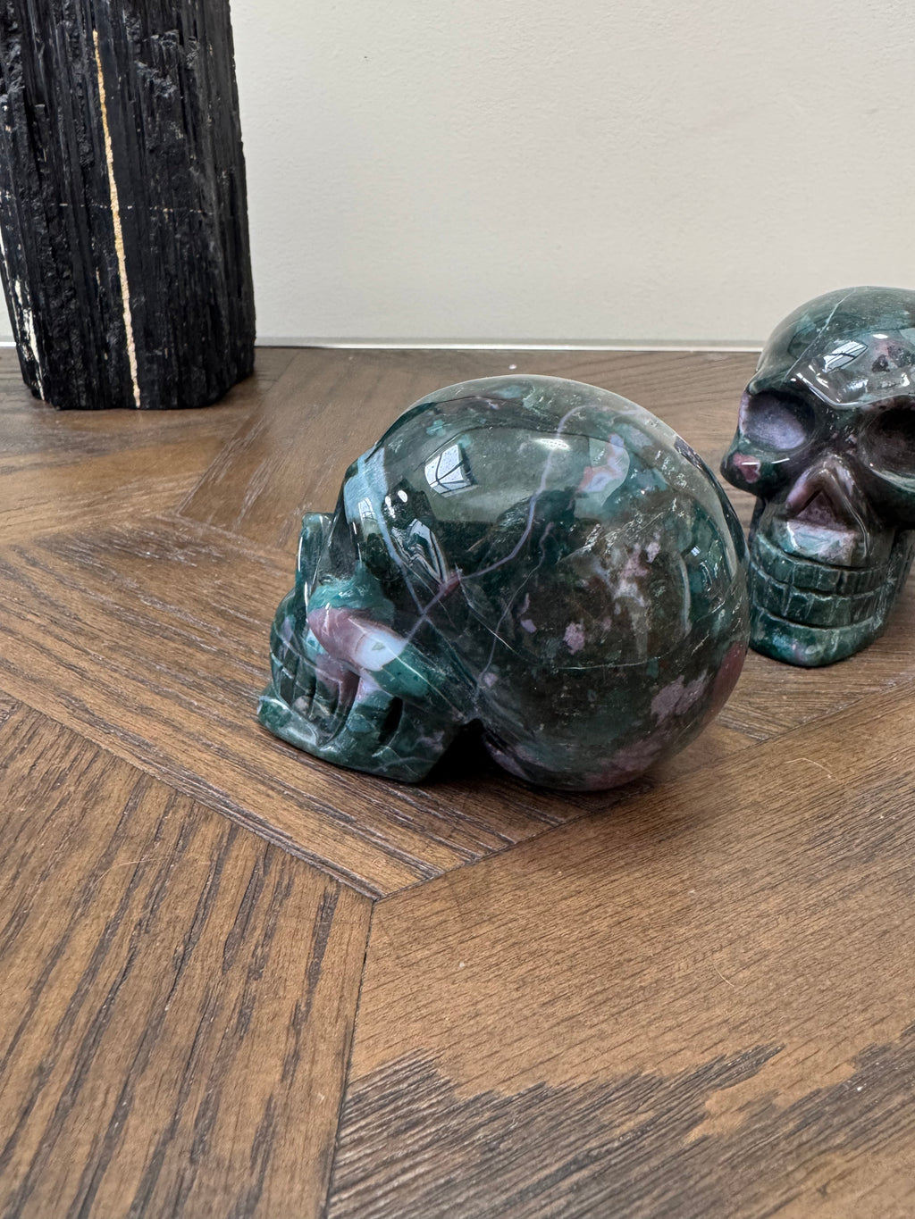 🌊 Ocean Jasper Skull – Renewal, Positivity & Emotional Balance