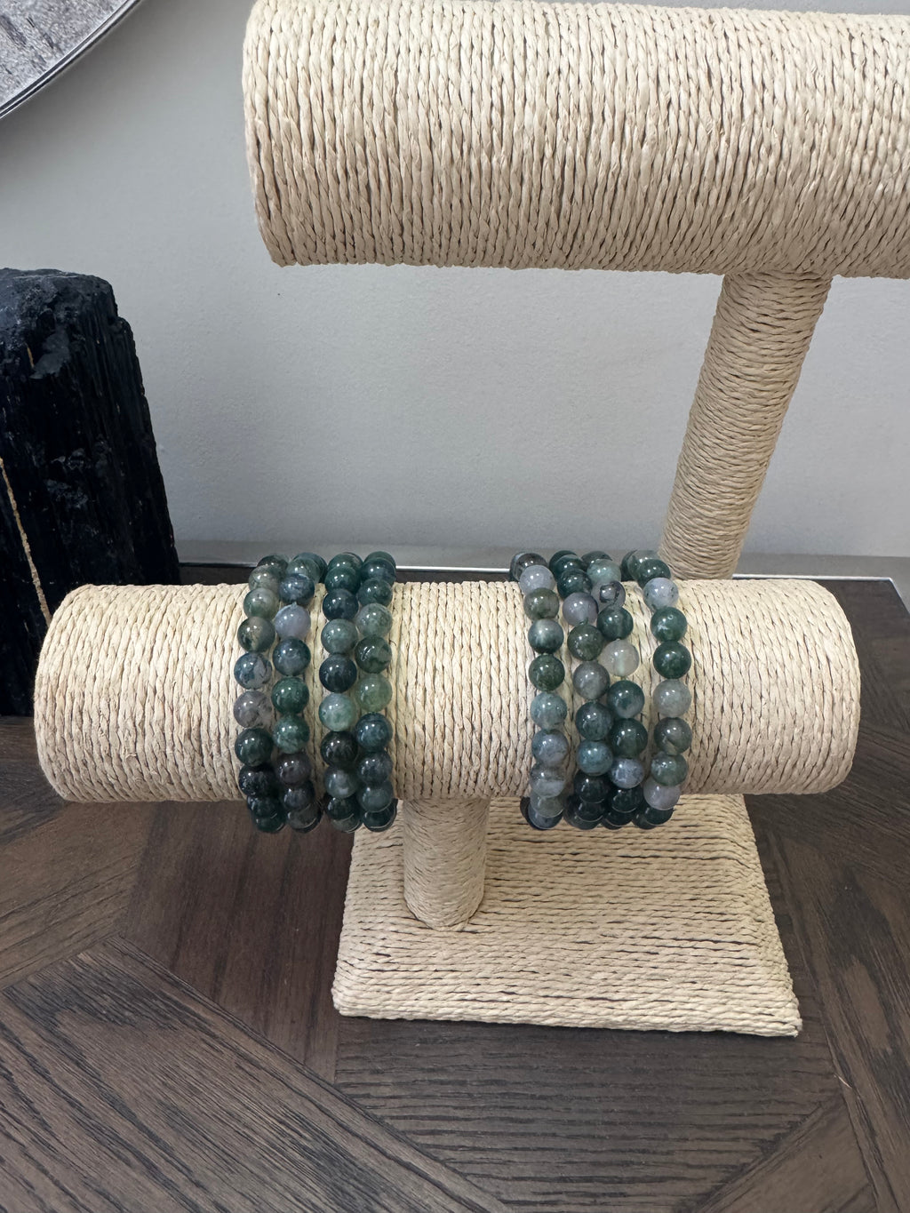 🌿 Green Moss Agate 8mm Crystal Bracelet – Growth, Abundance & New Beginnings