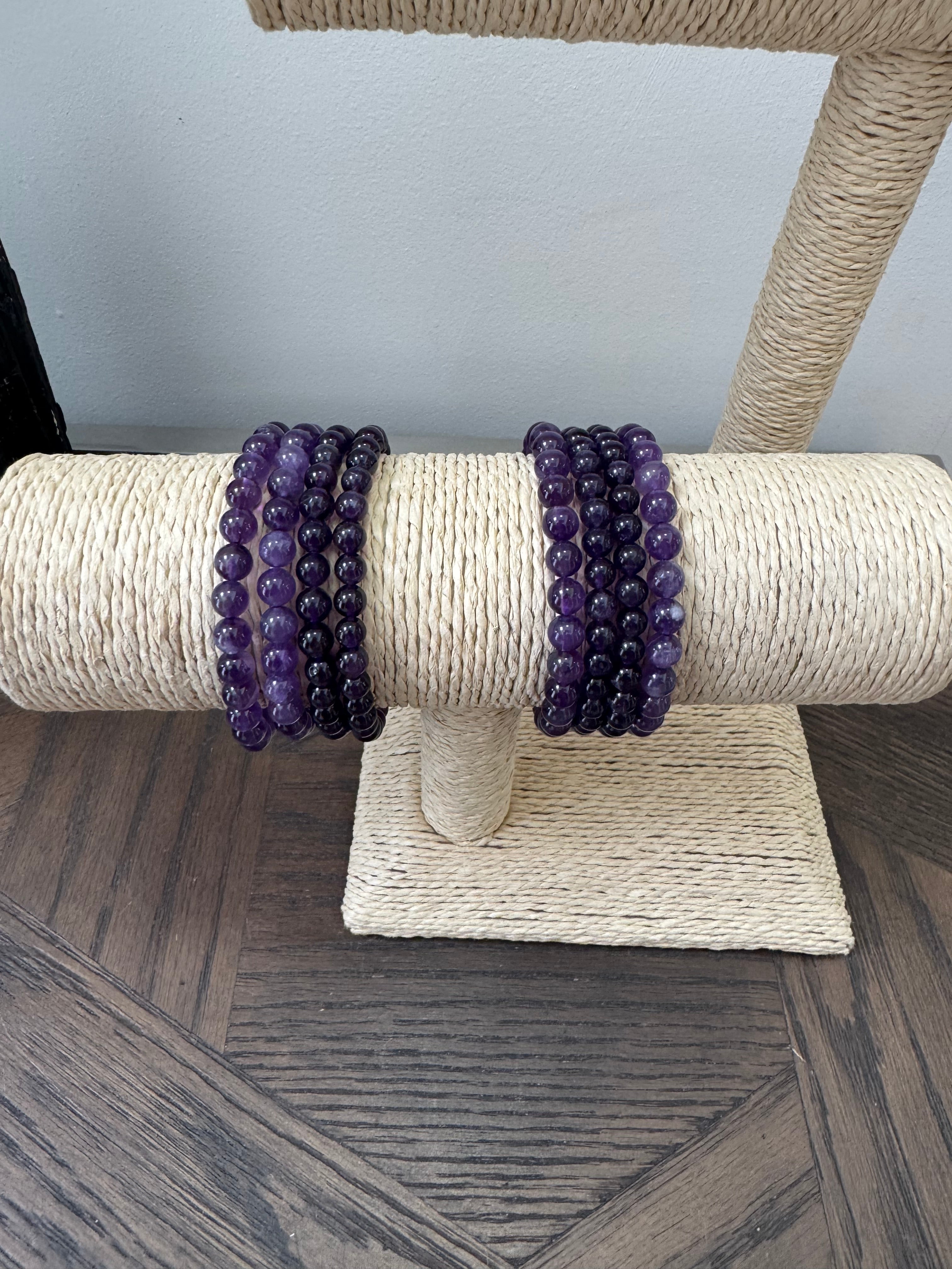 💜 Amethyst 6mm Crystal Bracelet – Peace, Protection & Intuition