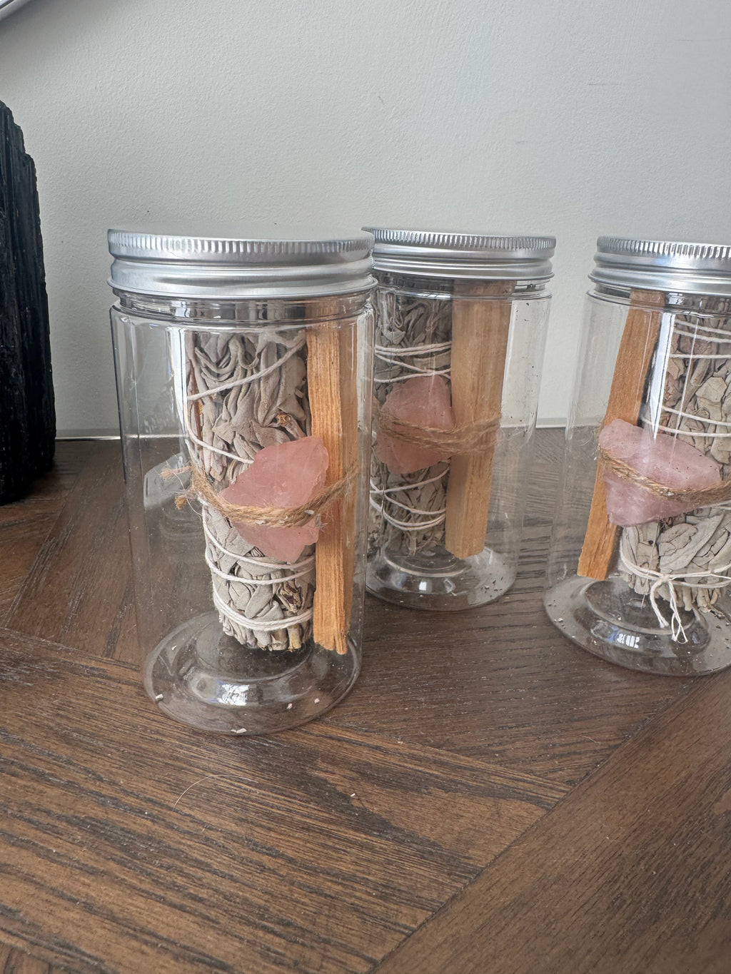 🩷🌿 Rose Quartz, White Sage & Palo Santo Cleansing Ritual Jar ✨