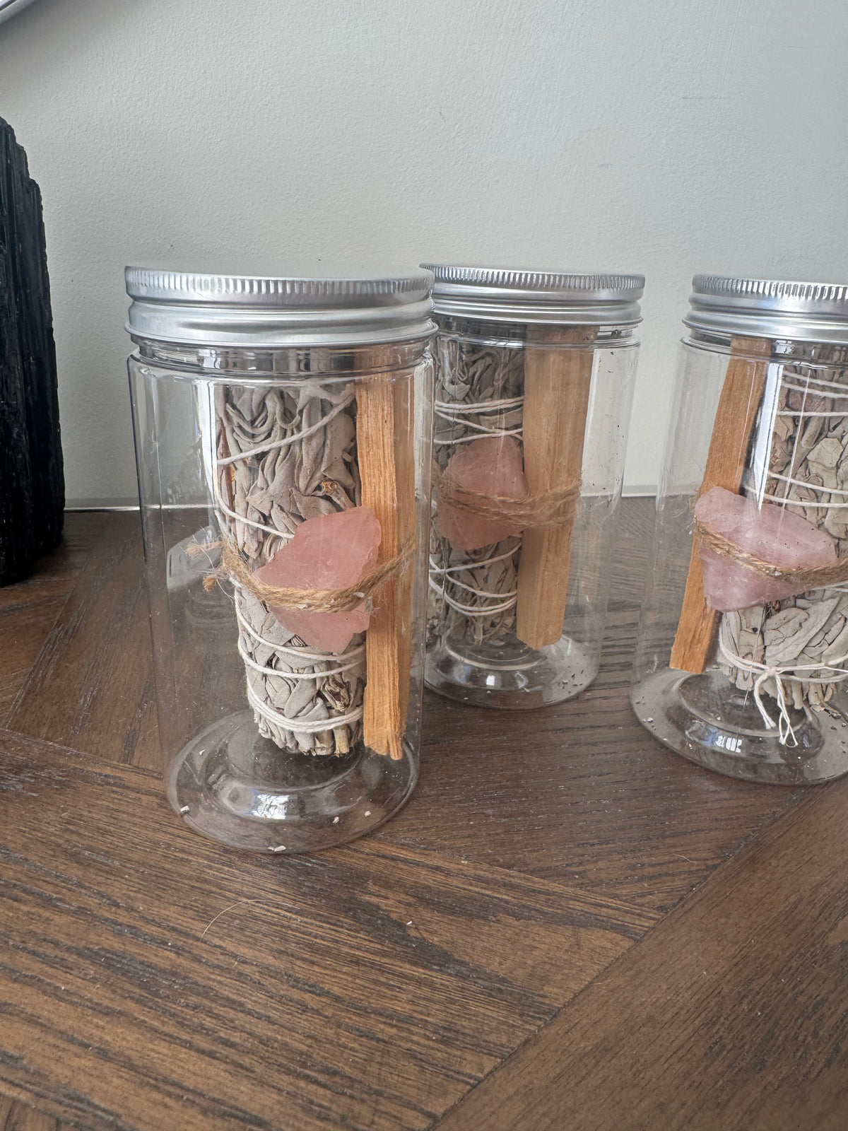 🩷🌿 Rose Quartz, White Sage & Palo Santo Cleansing Ritual Jar ✨