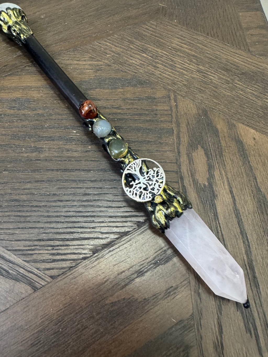 🌸 Rose Quartz Ritual Wand – The Heart & Harmony Wand
