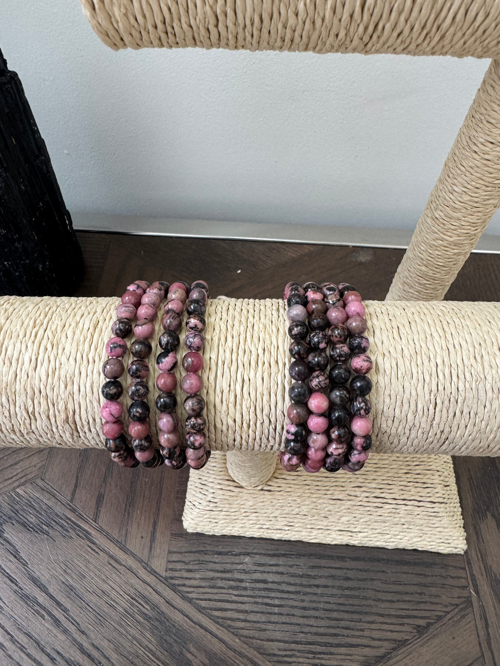 🌺 Rhodonite 6mm Crystal Bracelet – Self-Love, Compassion & Emotional Balance