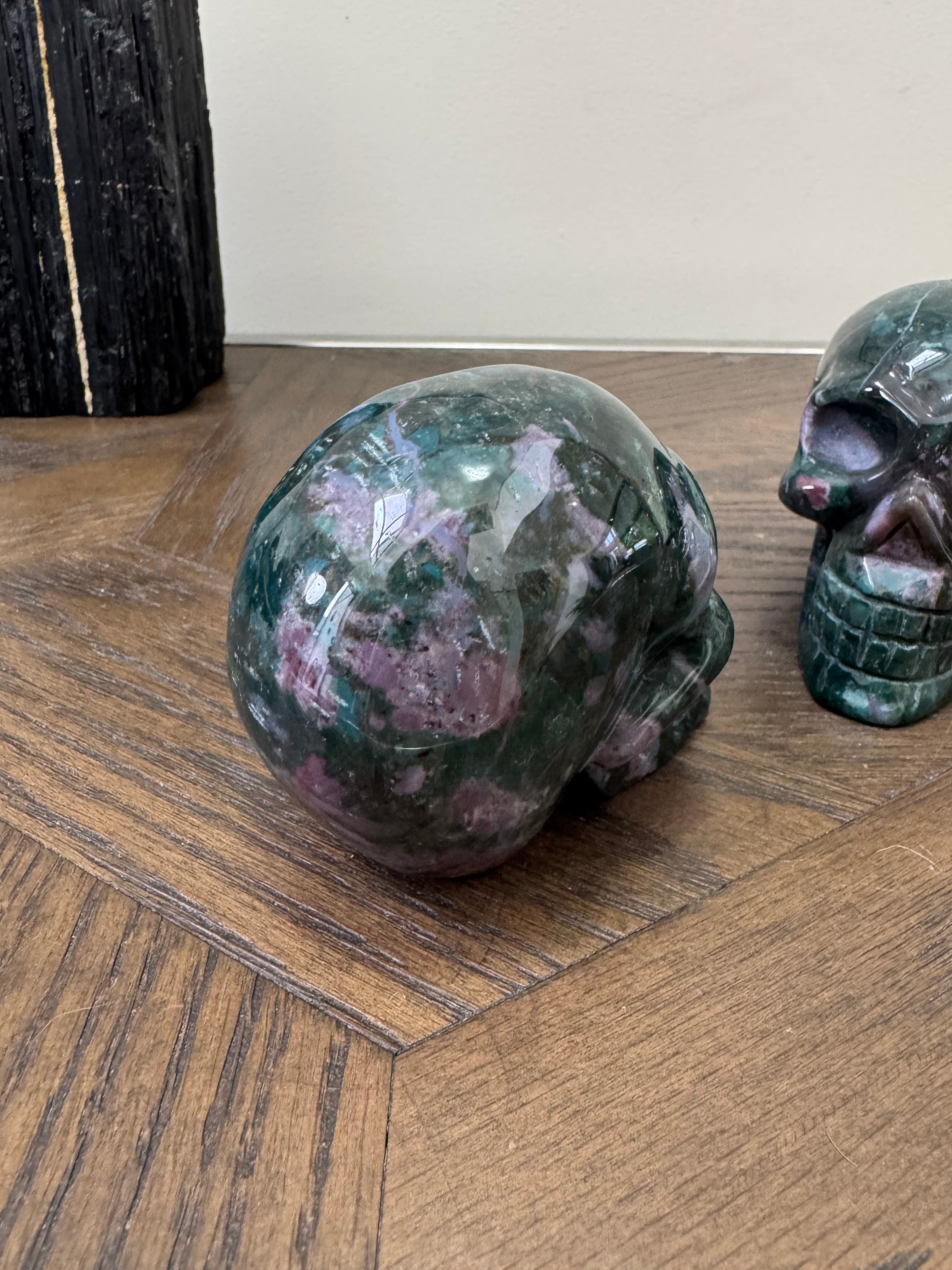 🌊 Ocean Jasper Skull – Renewal, Positivity & Emotional Balance