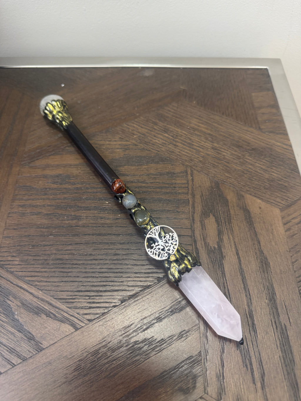 🌸 Rose Quartz Ritual Wand – The Heart & Harmony Wand