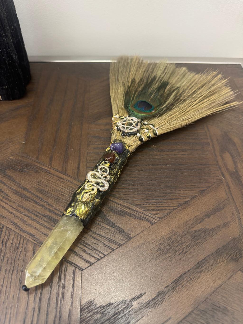 💛 Citrine Ritual Besom – The Abundance Broom